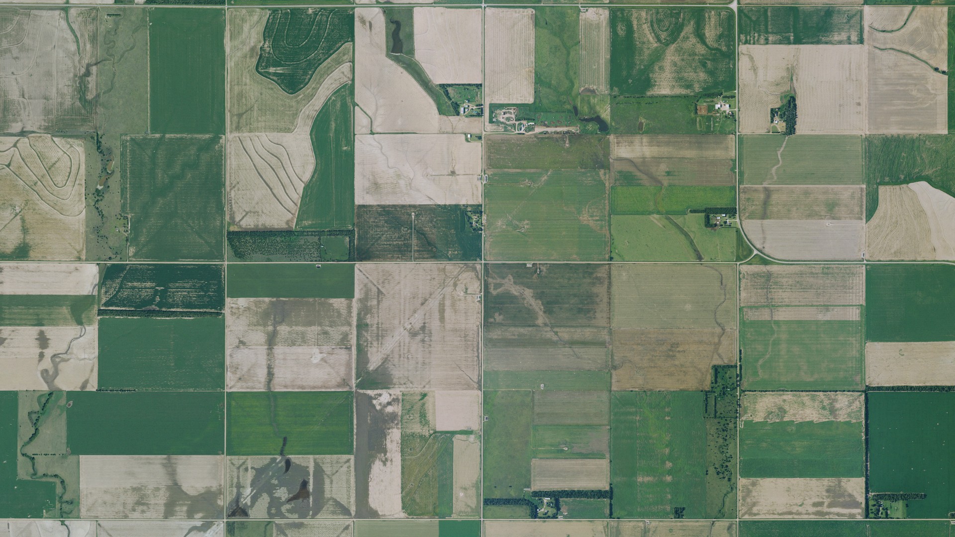 Aerial view of land around Eureka, Kansas