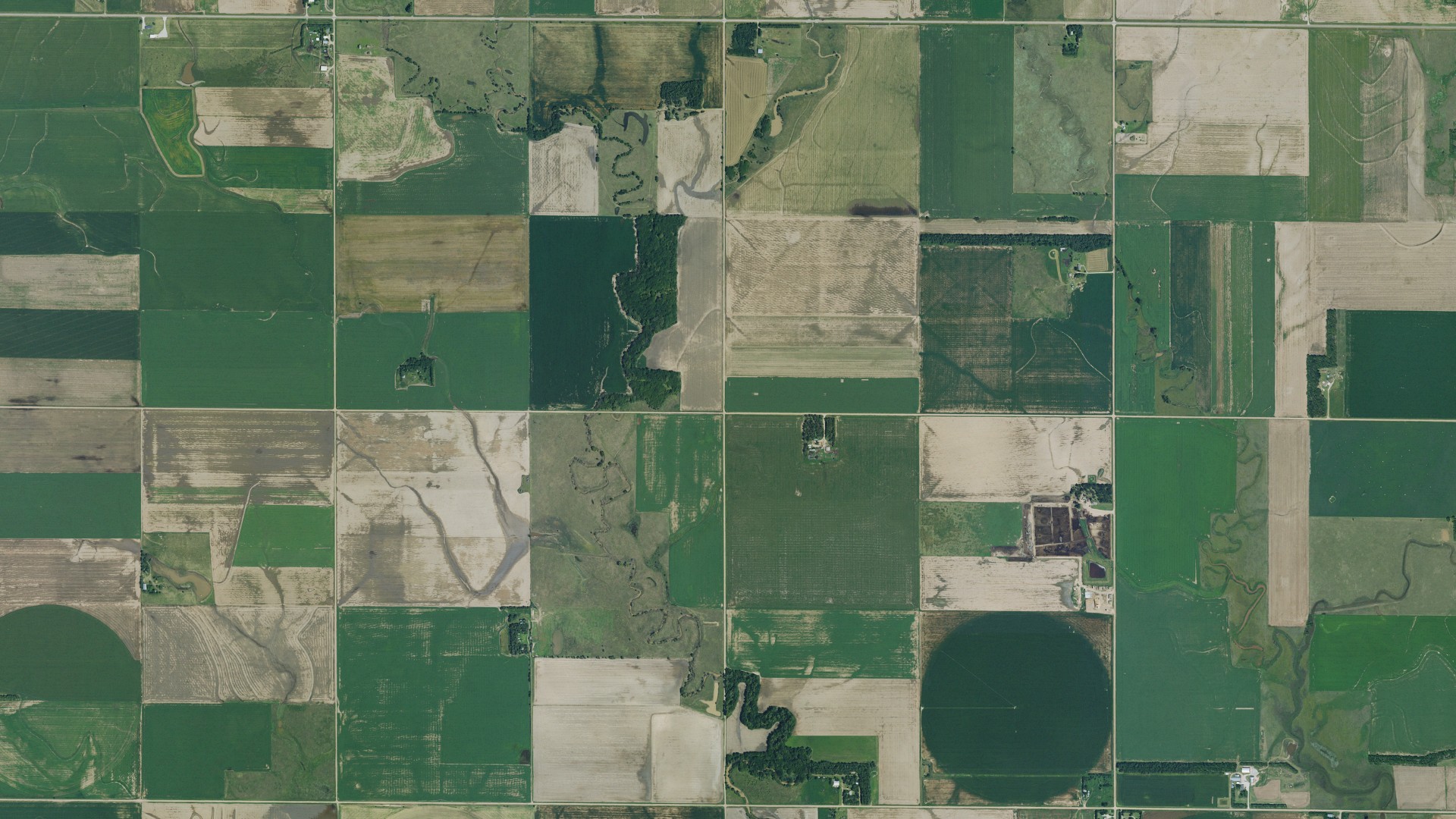 Aerial view of land around Walnut, Kansas