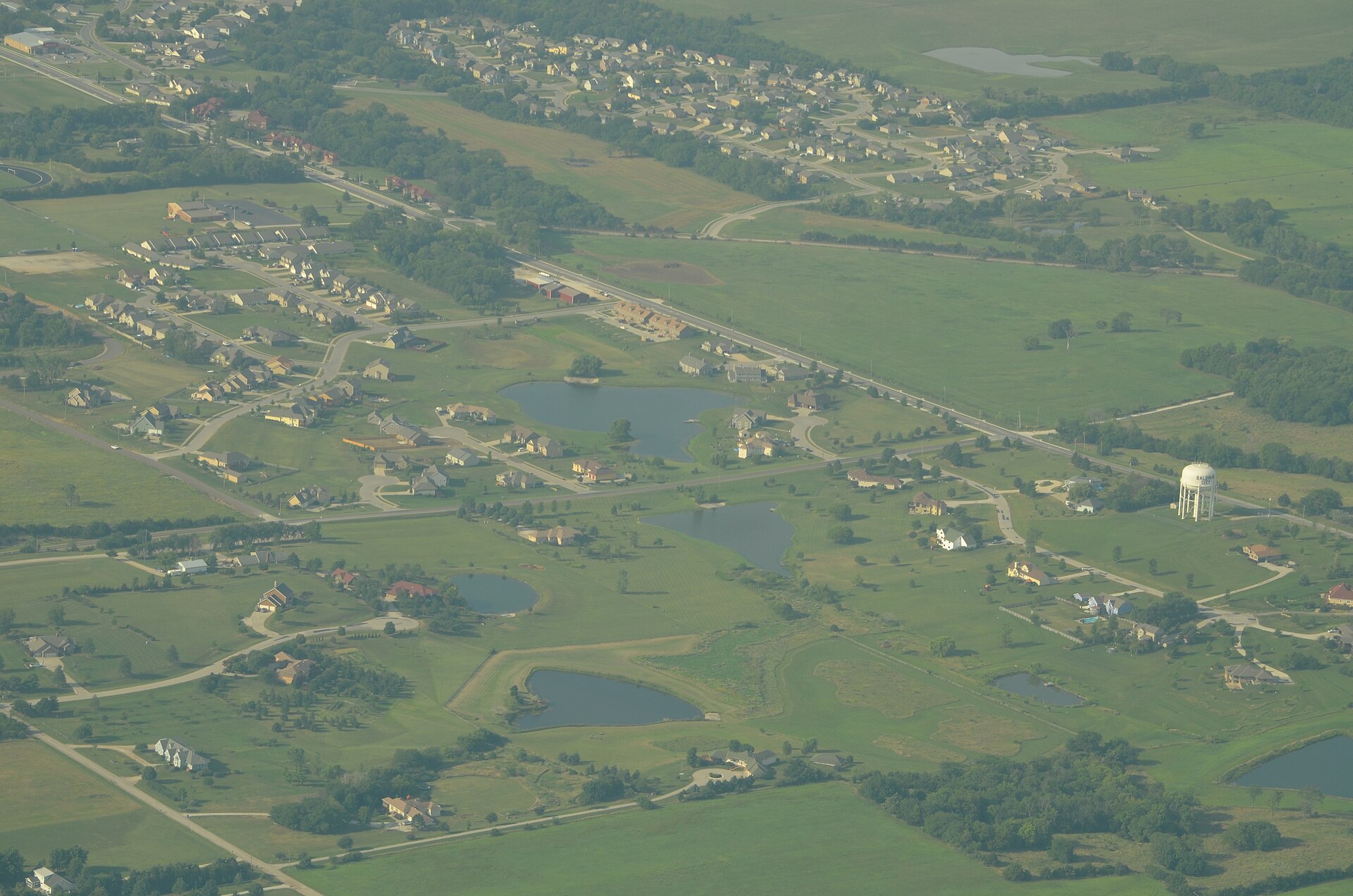 Aerial View of Baldwin City, Kansas