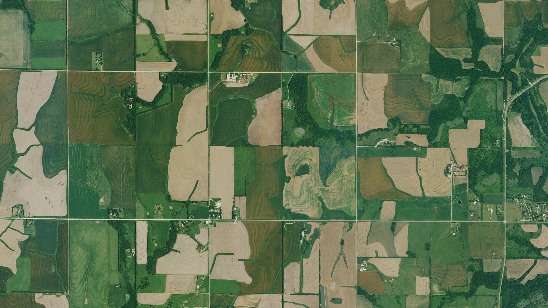 Aerial view of land around Fragrant Hill, Kansas