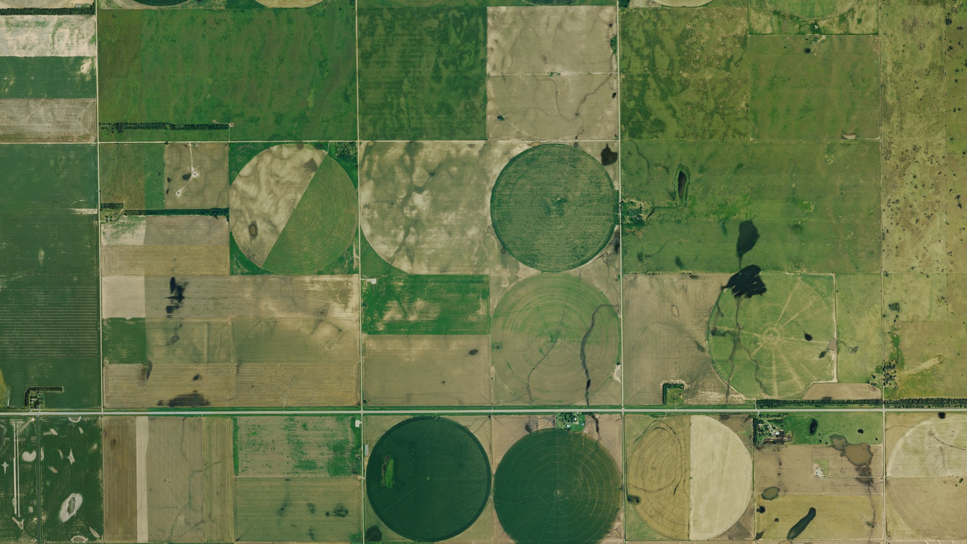 Natural-color aerial photograph of land around Bucklin, Kansas