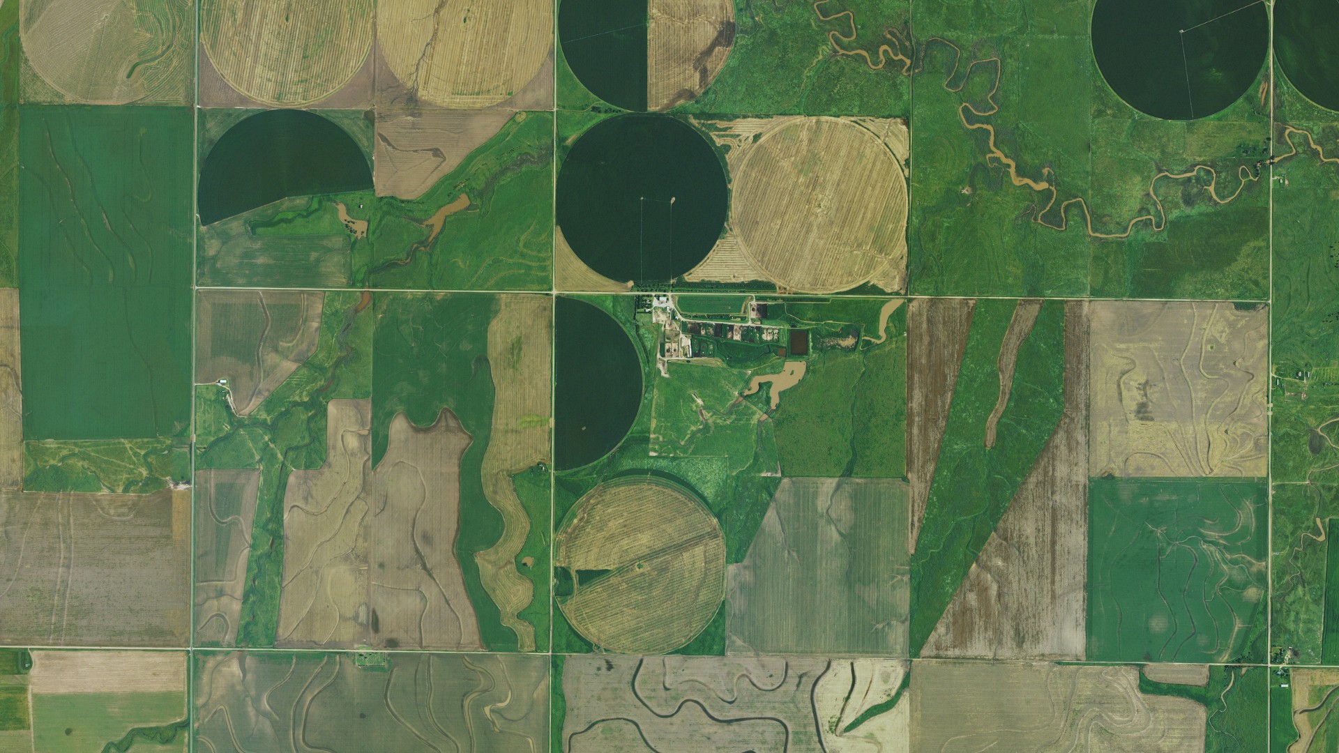 Aerial view of land around Concord, Kansas