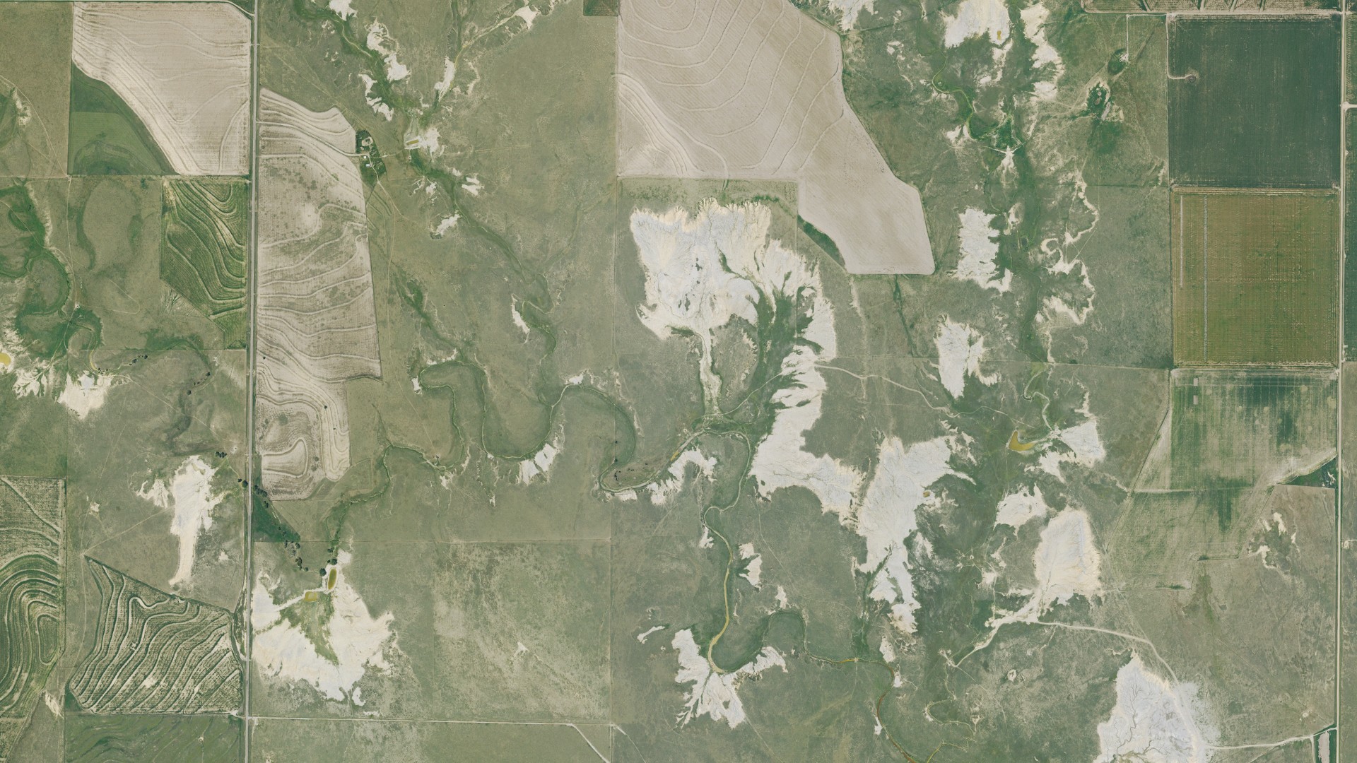 Aerial view of land around Jerome, Kansas