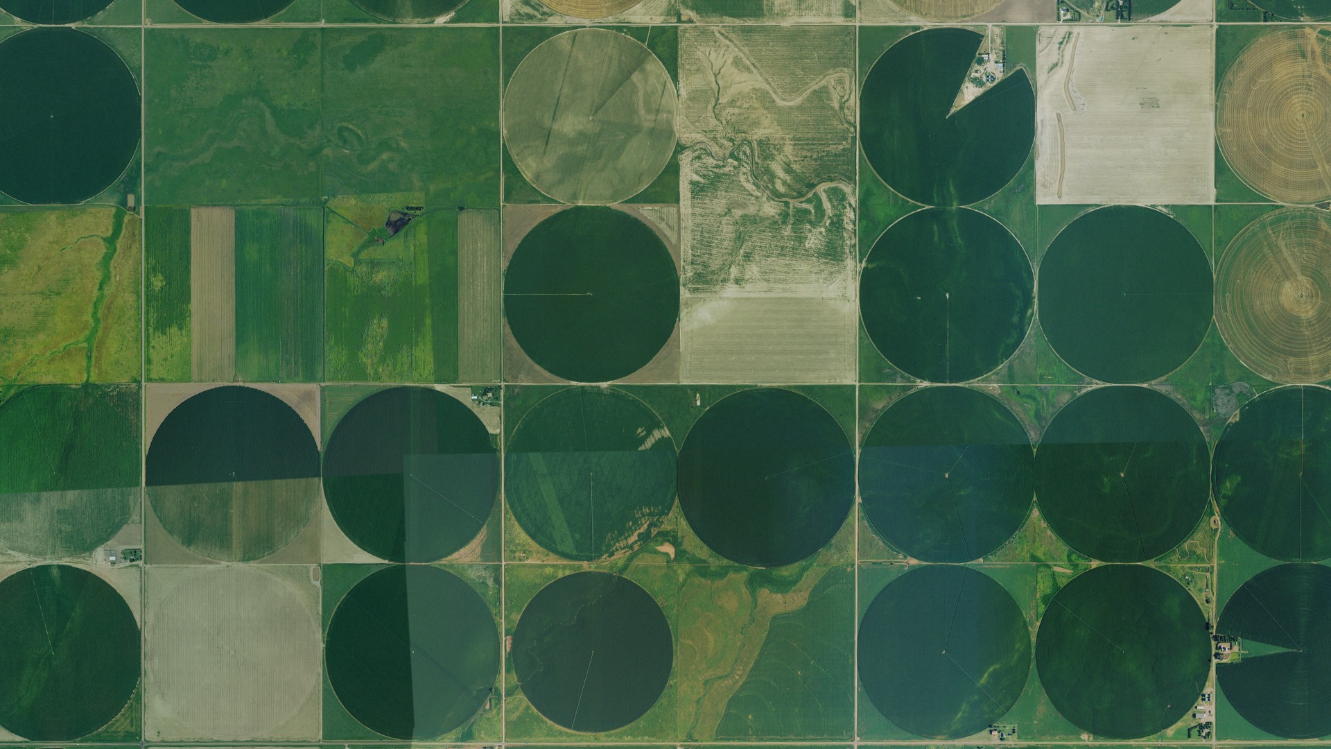 Aerial view of land around Copeland, Kansas