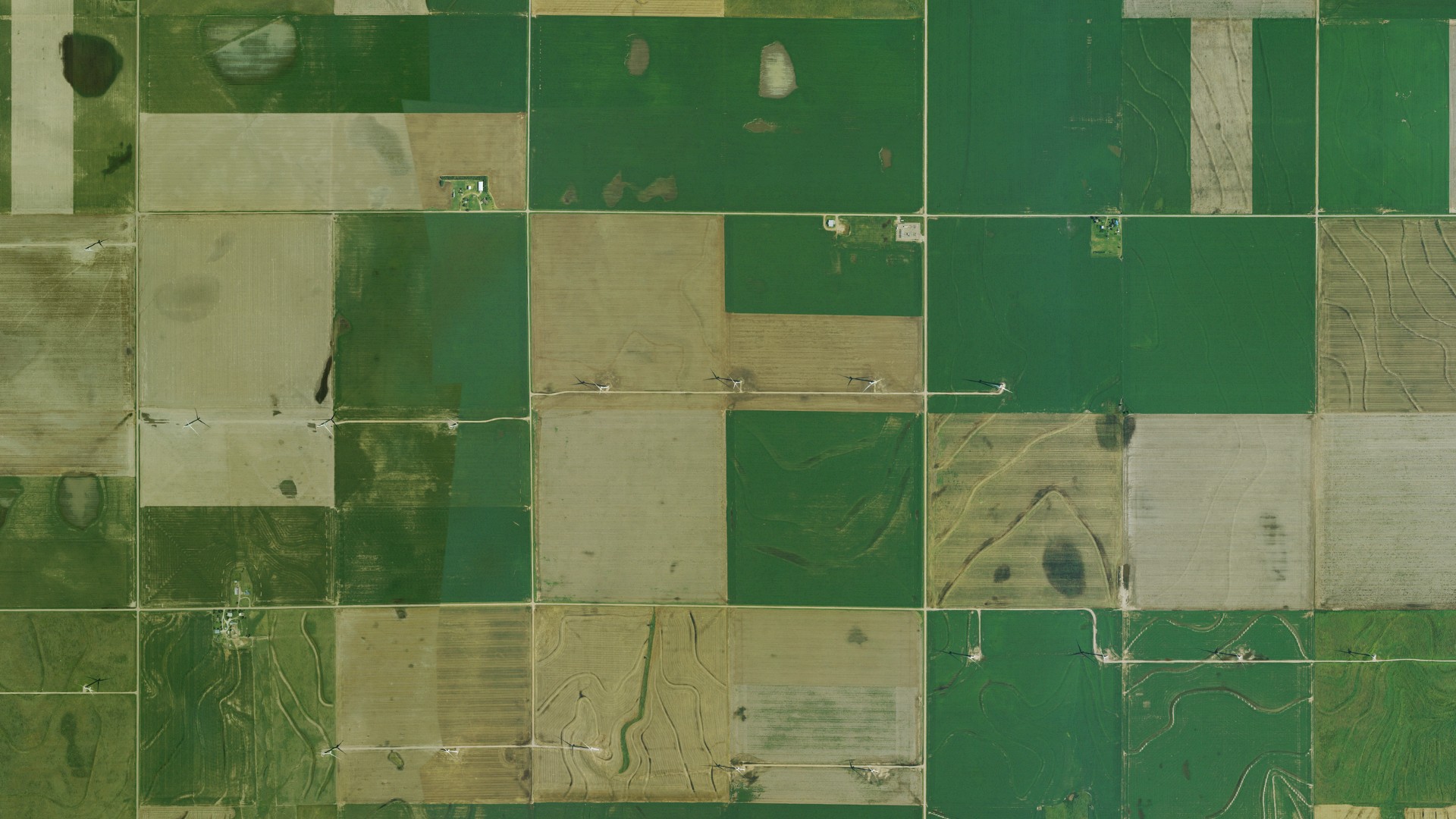 Aerial view of land around East Hess, Kansas
