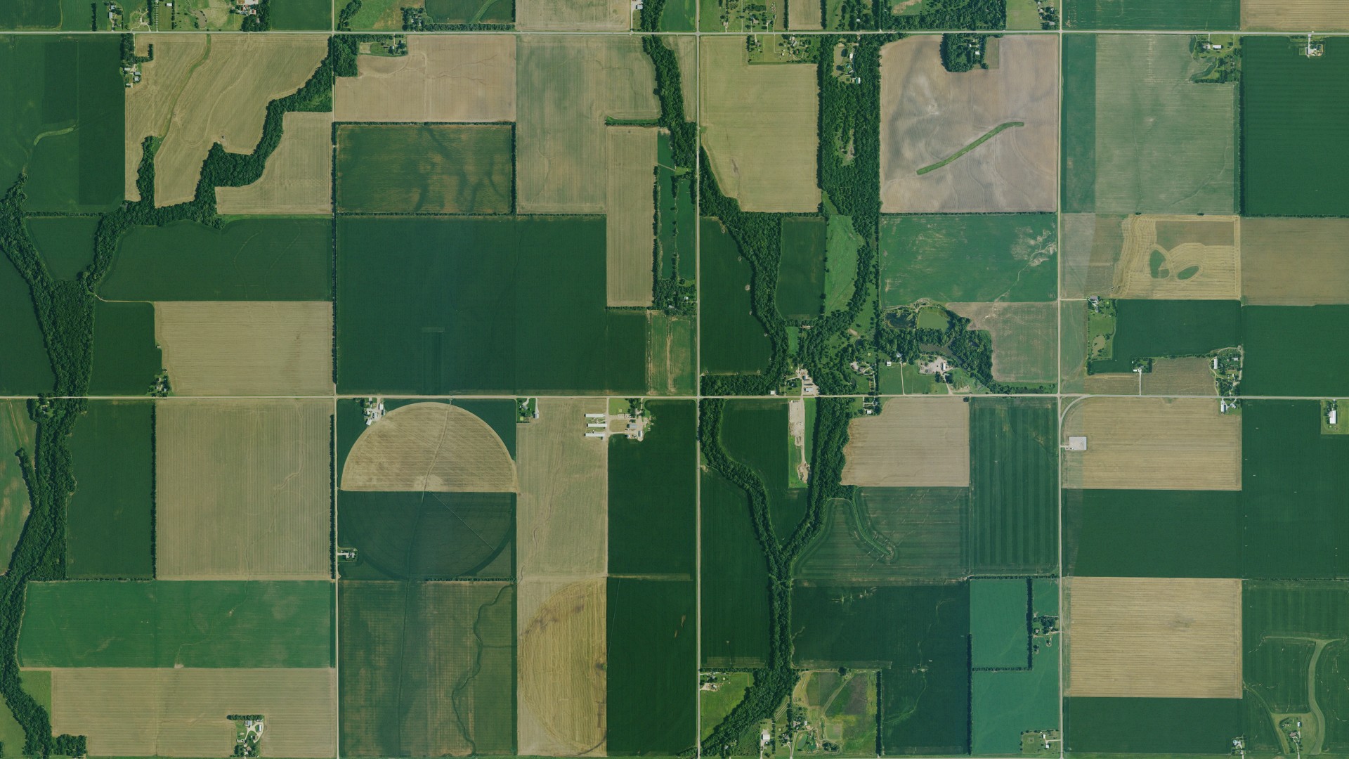Aerial view of land around Macon, Kansas
