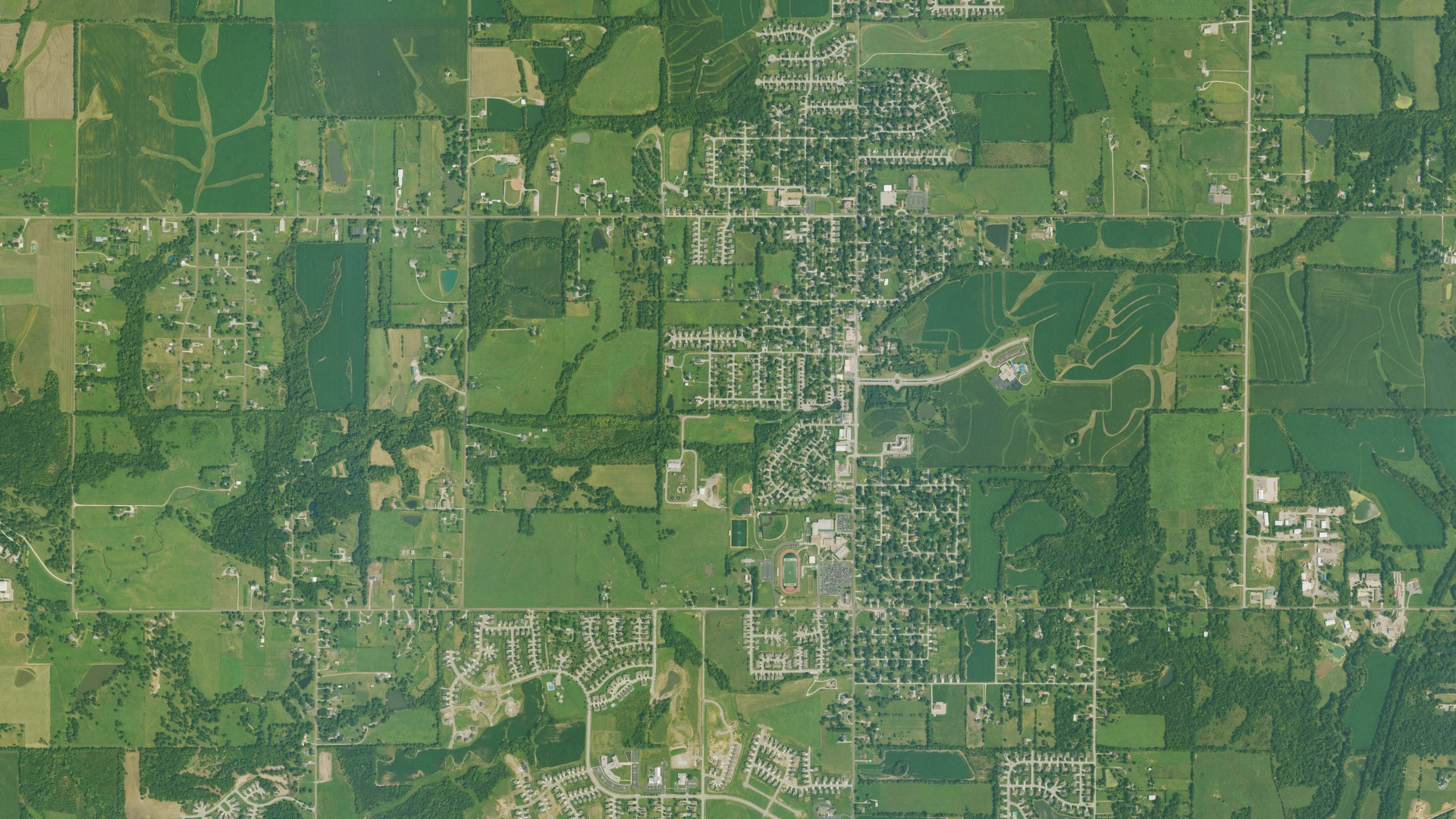 Aerial view of land around Fairmount, Kansas