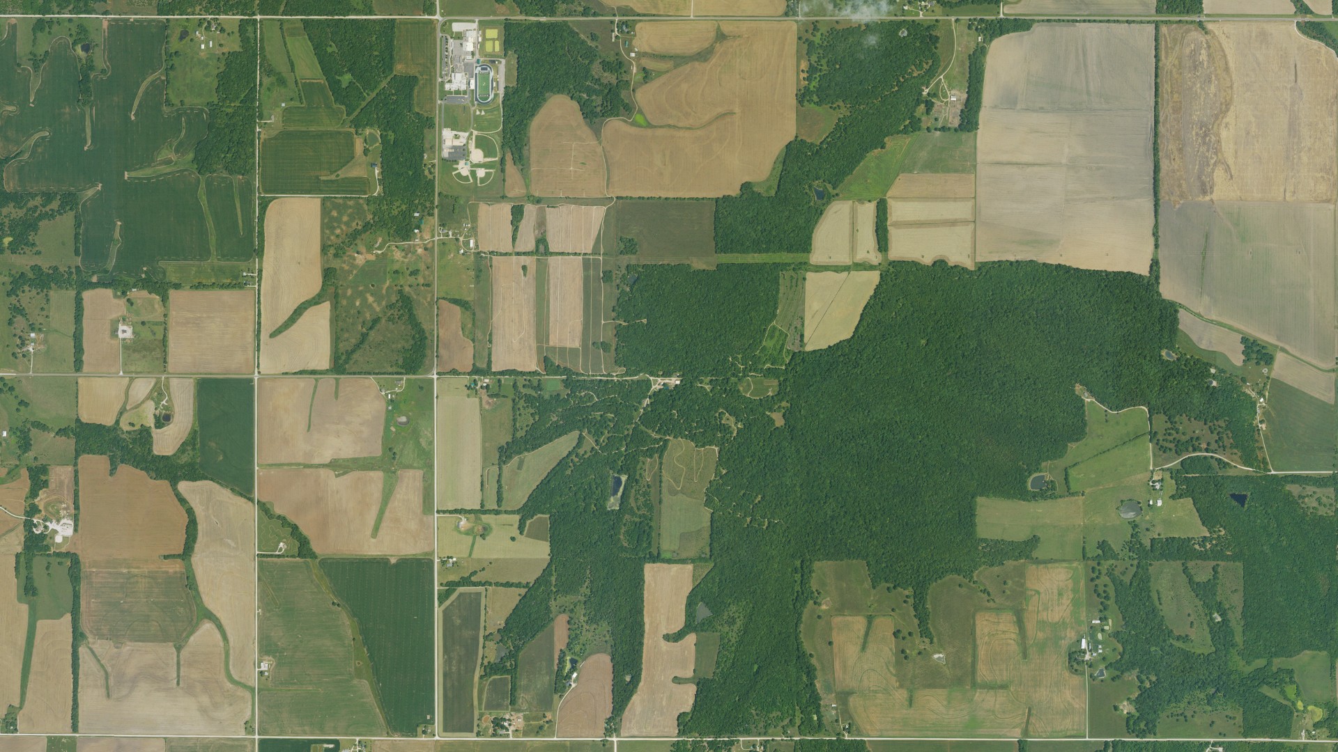 Aerial view of land around Scott, Kansas