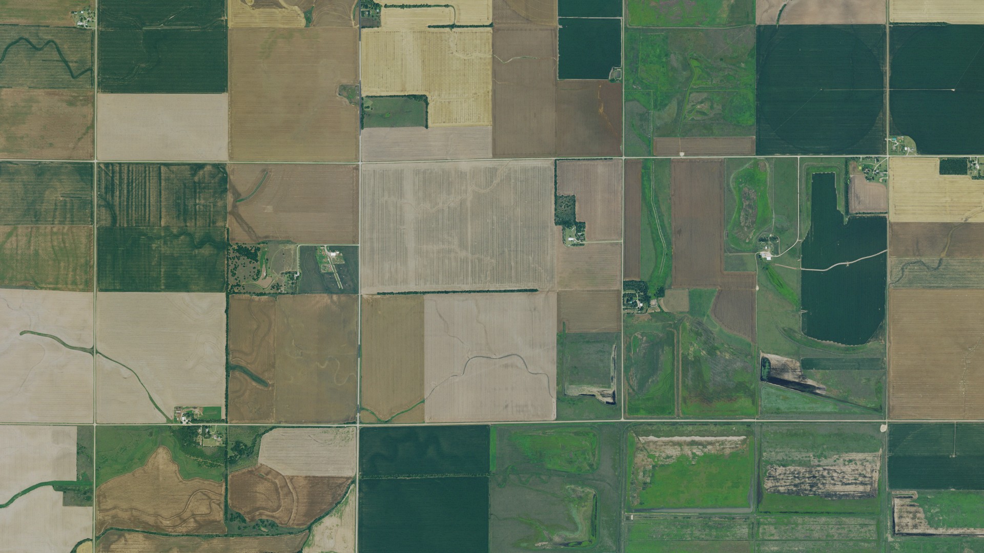 Aerial view of land around Jackson, Kansas