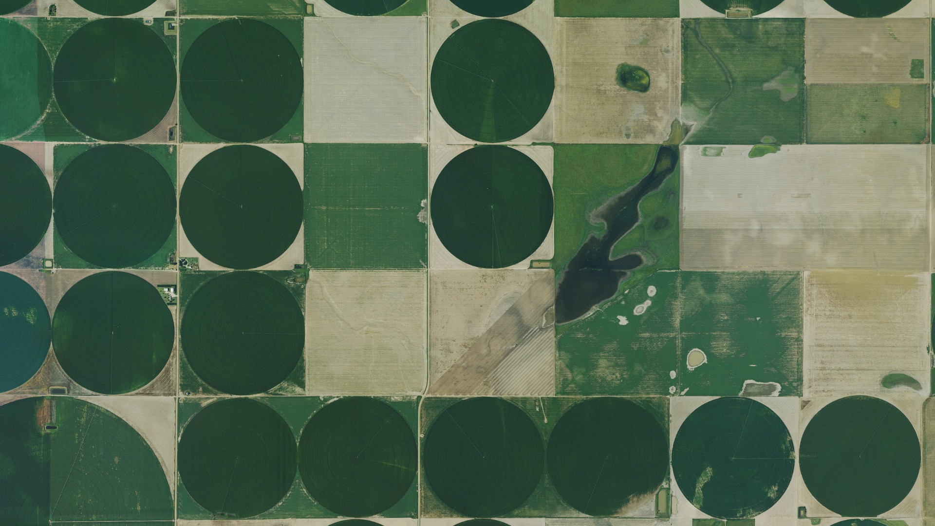 Aerial view of land around Mertilla, Kansas