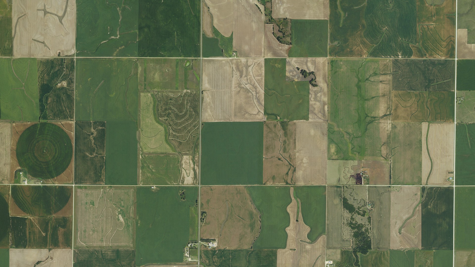 Aerial view of land around Ross, Kansas
