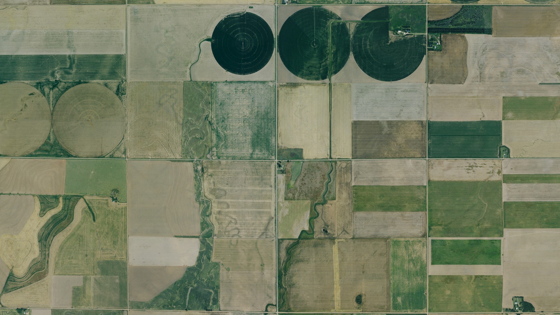 Aerial view of land around Keysville, Kansas
