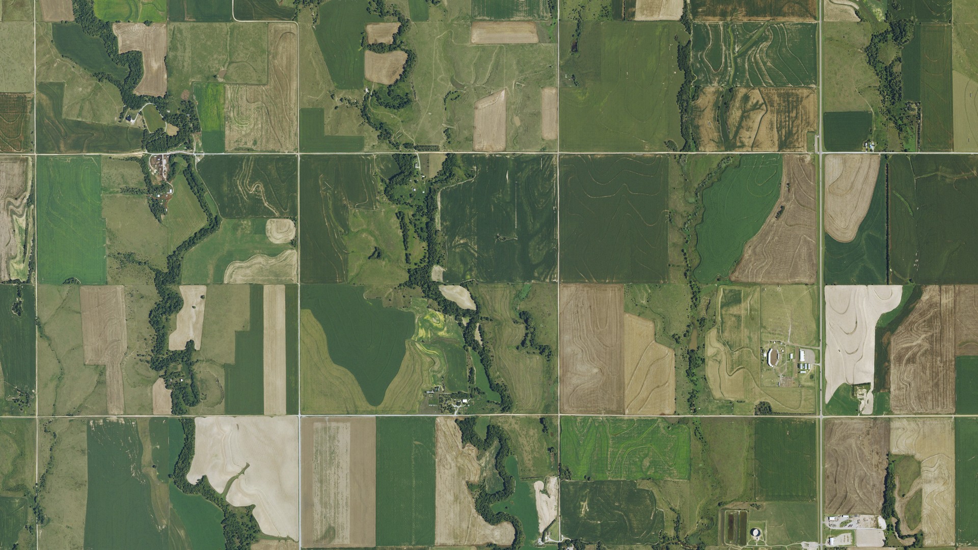 Natural-color aerial photograph of land around Phillipsburg, Kansas
