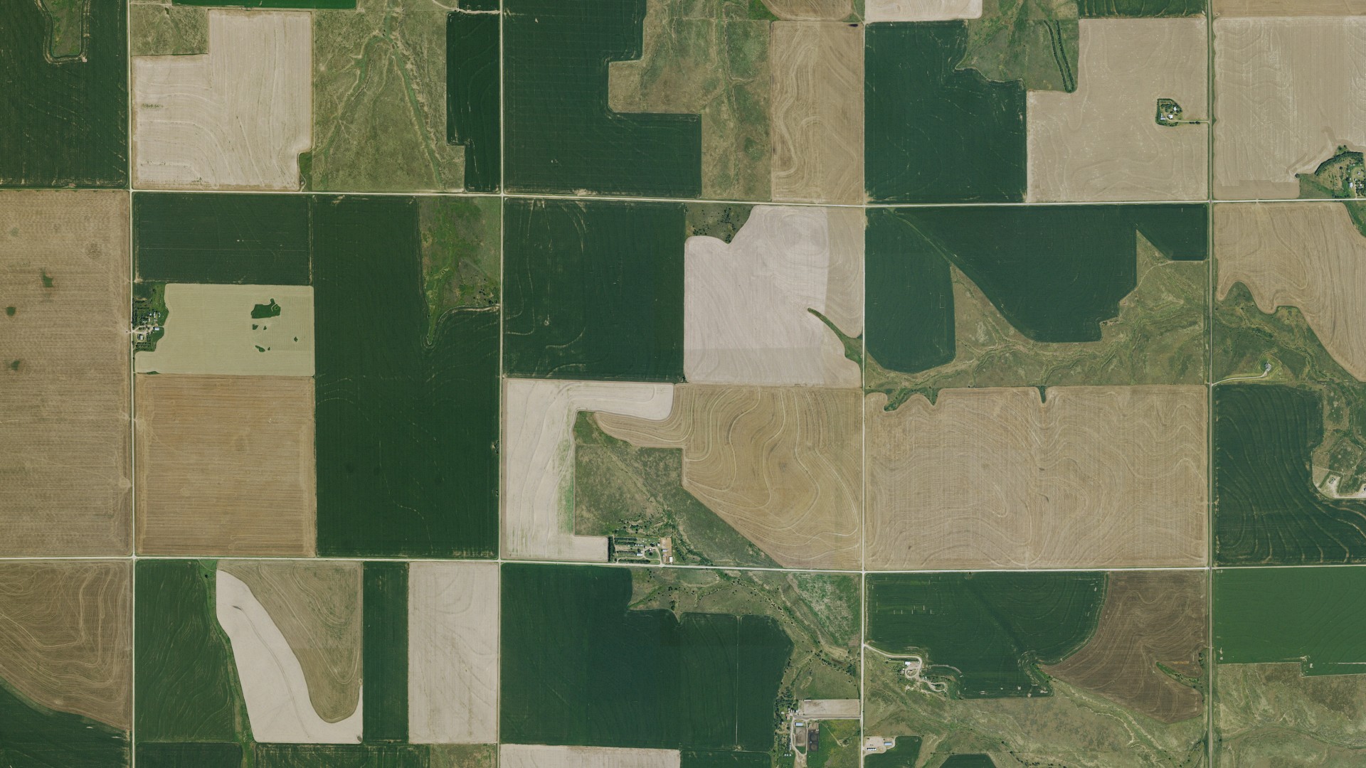 Natural-color aerial photograph of land around Driftwood, Kansas