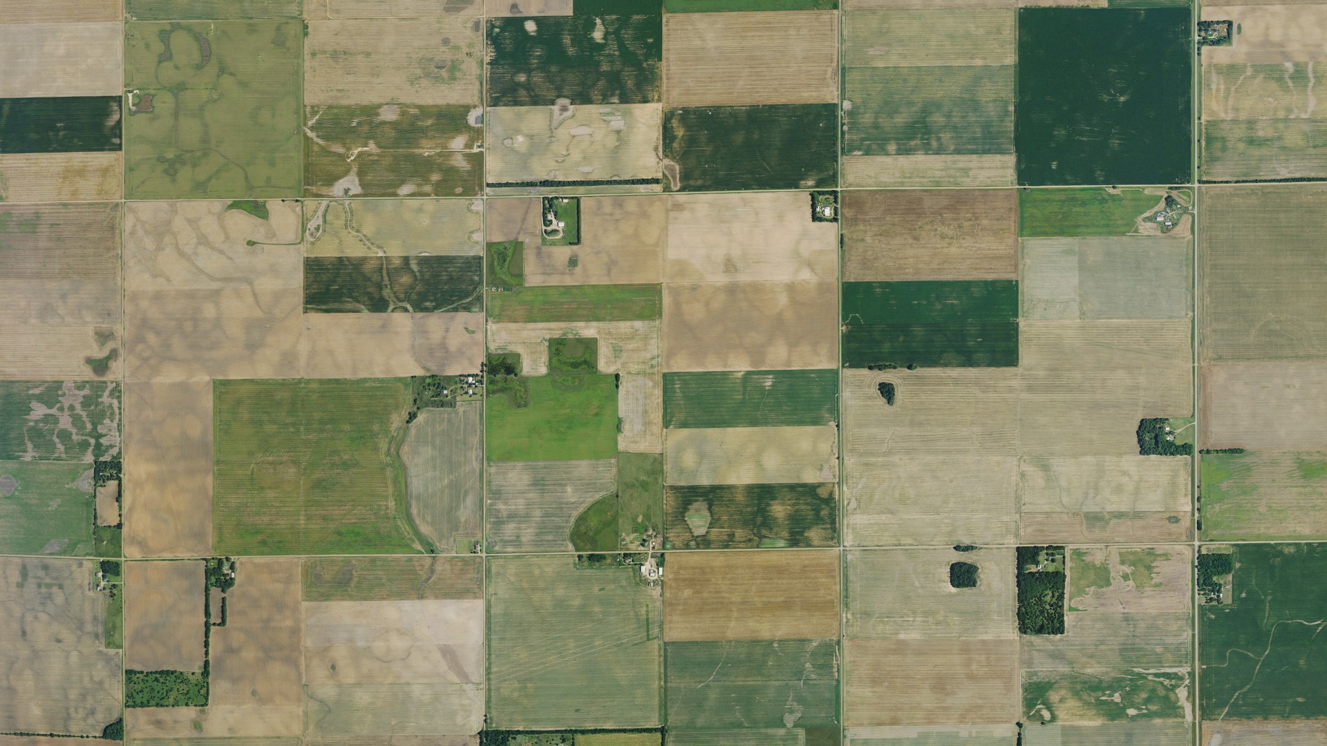 Aerial view of land around Medford, Kansas