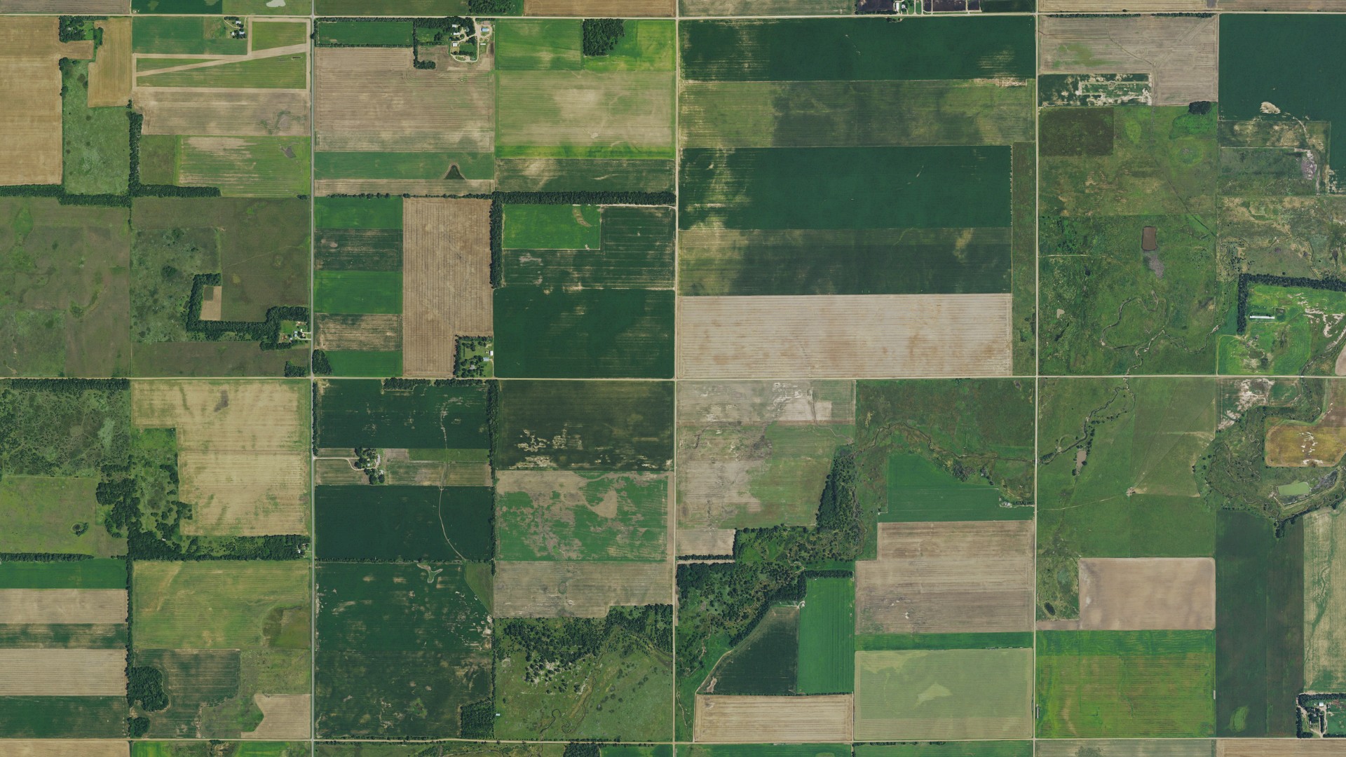 Aerial view of land around Walnut, Kansas