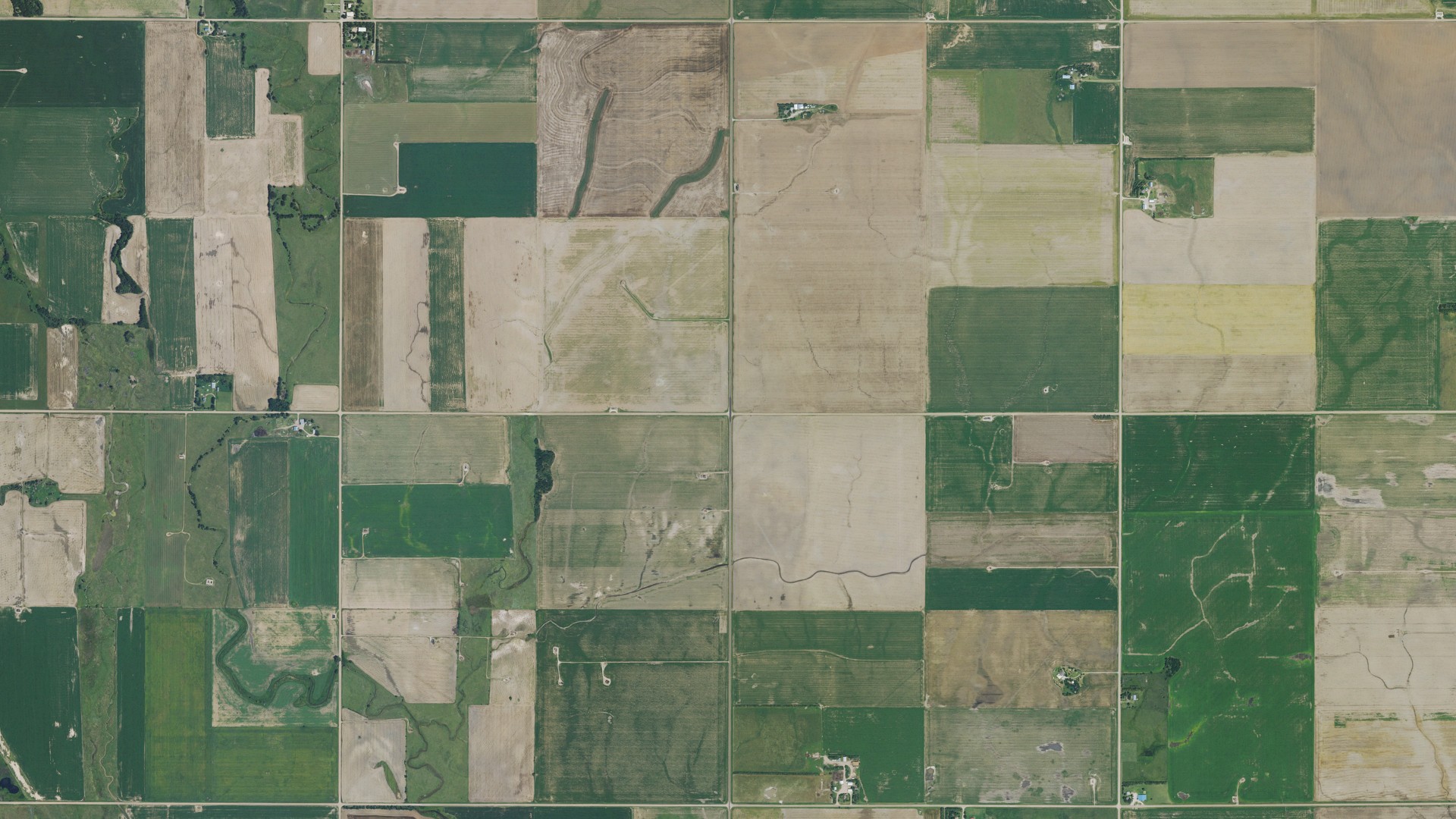 Aerial view of land around Farmer, Kansas