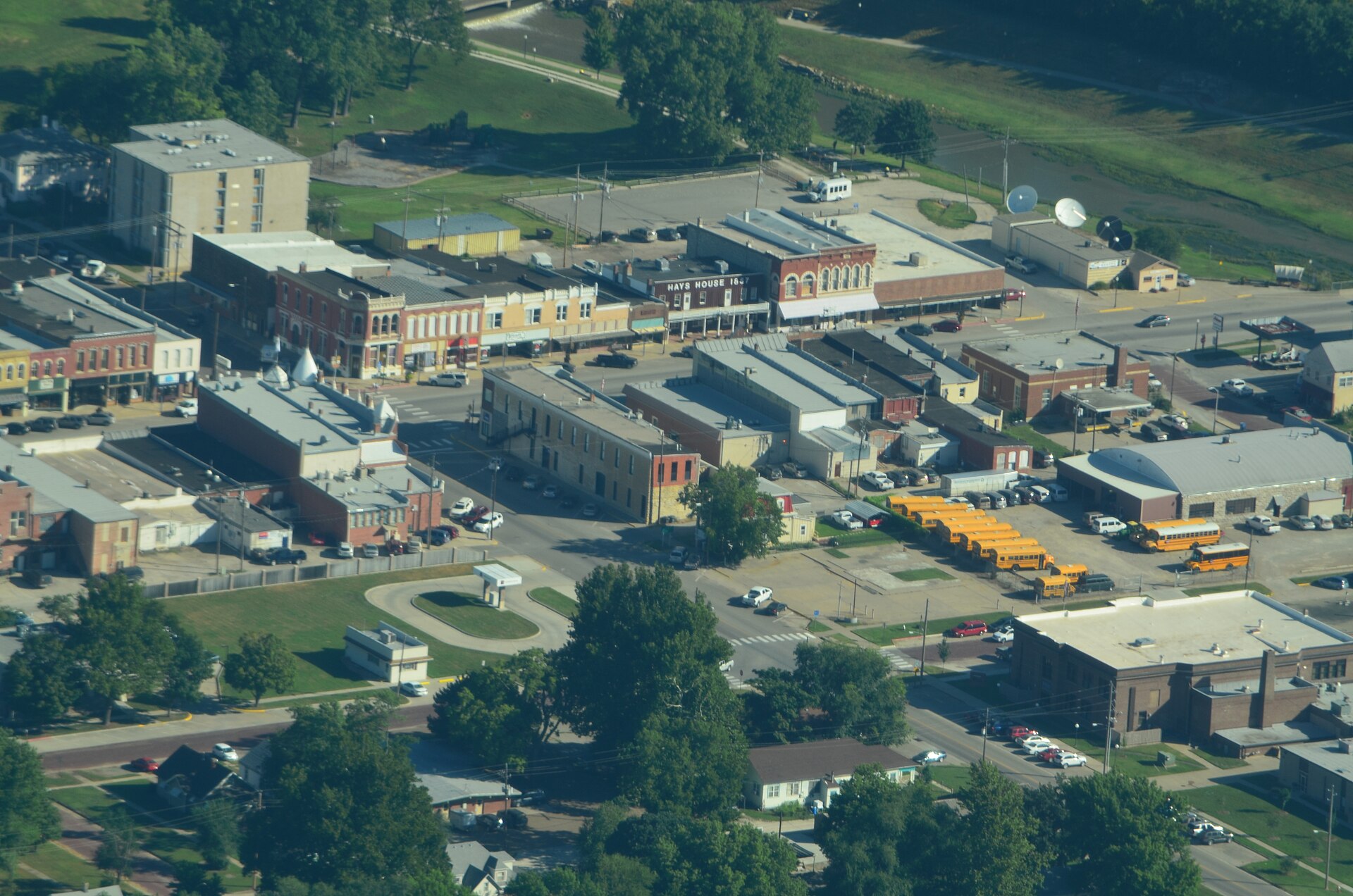 Aerial photo of Council Grove Kansas