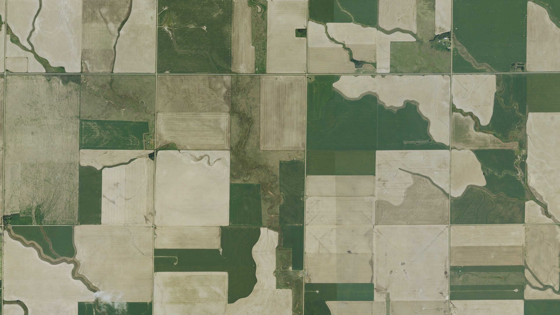 Aerial view of land around Hampton-Fairview, Kansas