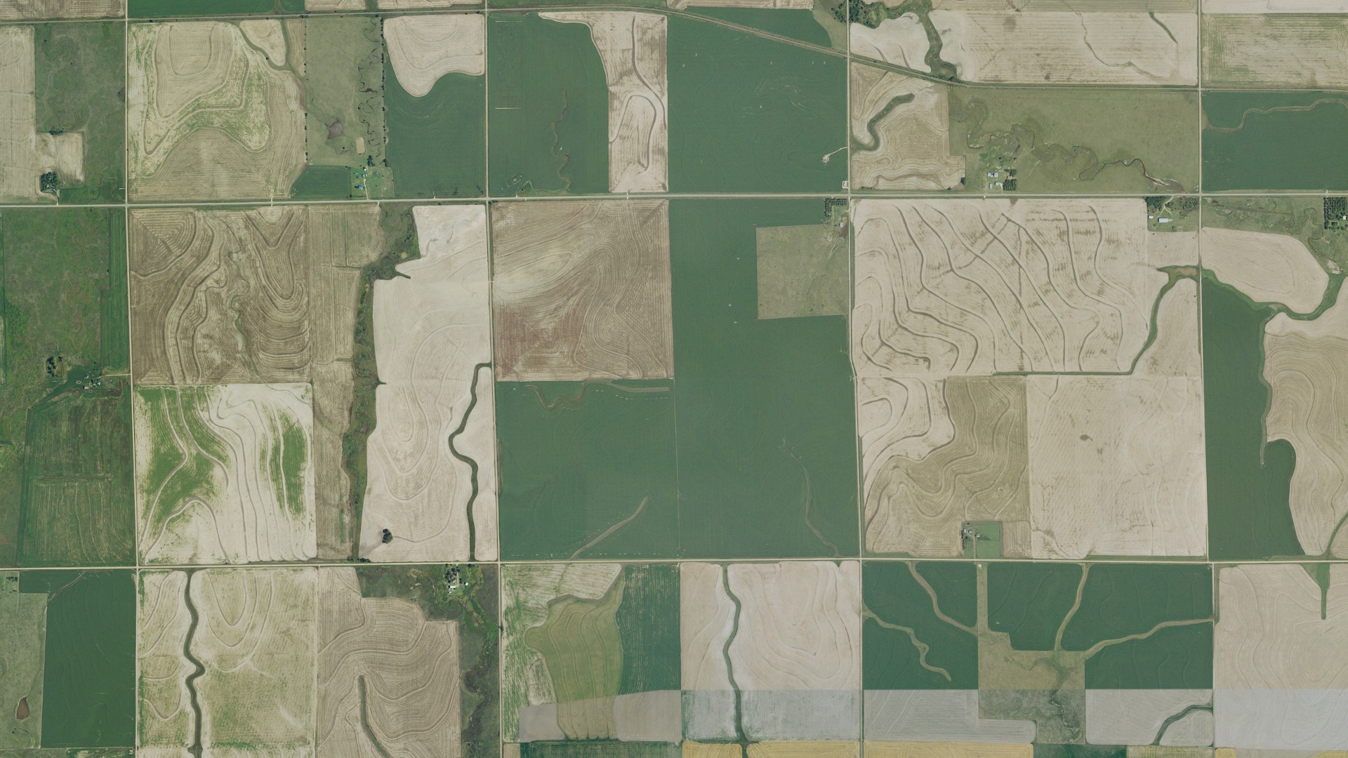 Aerial view of land around La Crosse-Brookdale, Kansas