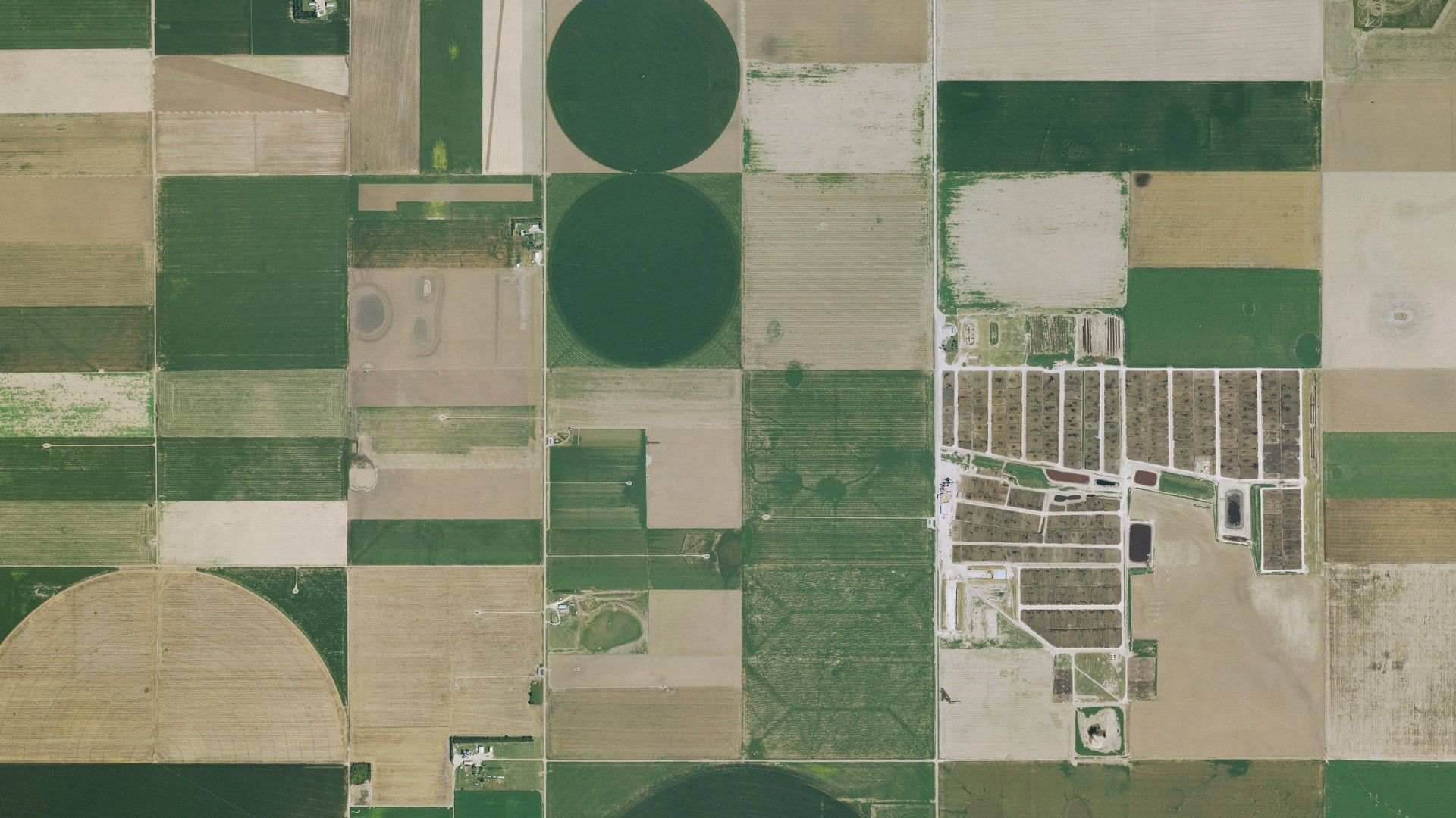 Aerial view of land around Beaver, Kansas