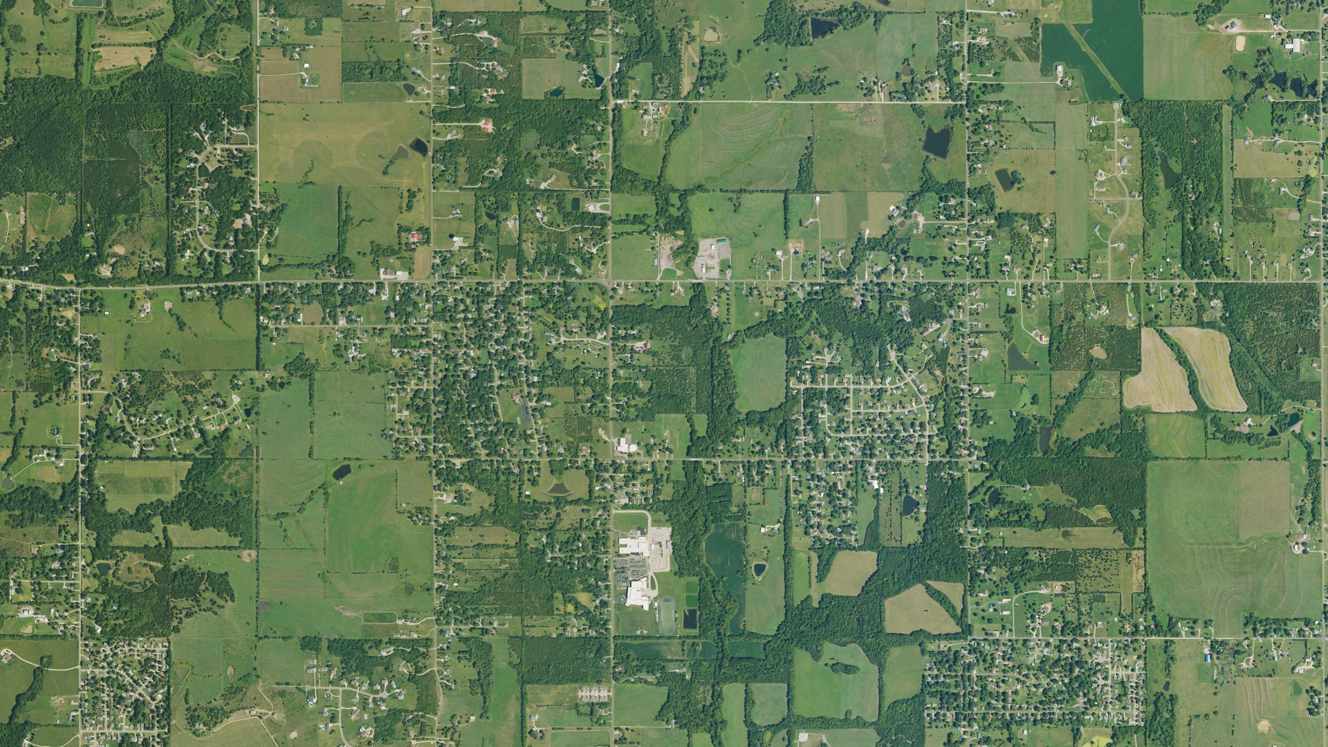 Aerial view of land around Soldier, Kansas