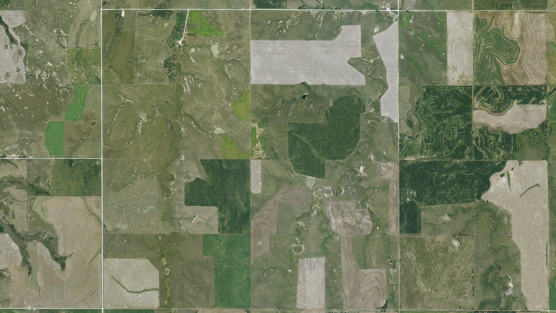 Aerial view of land around Dor, Kansas