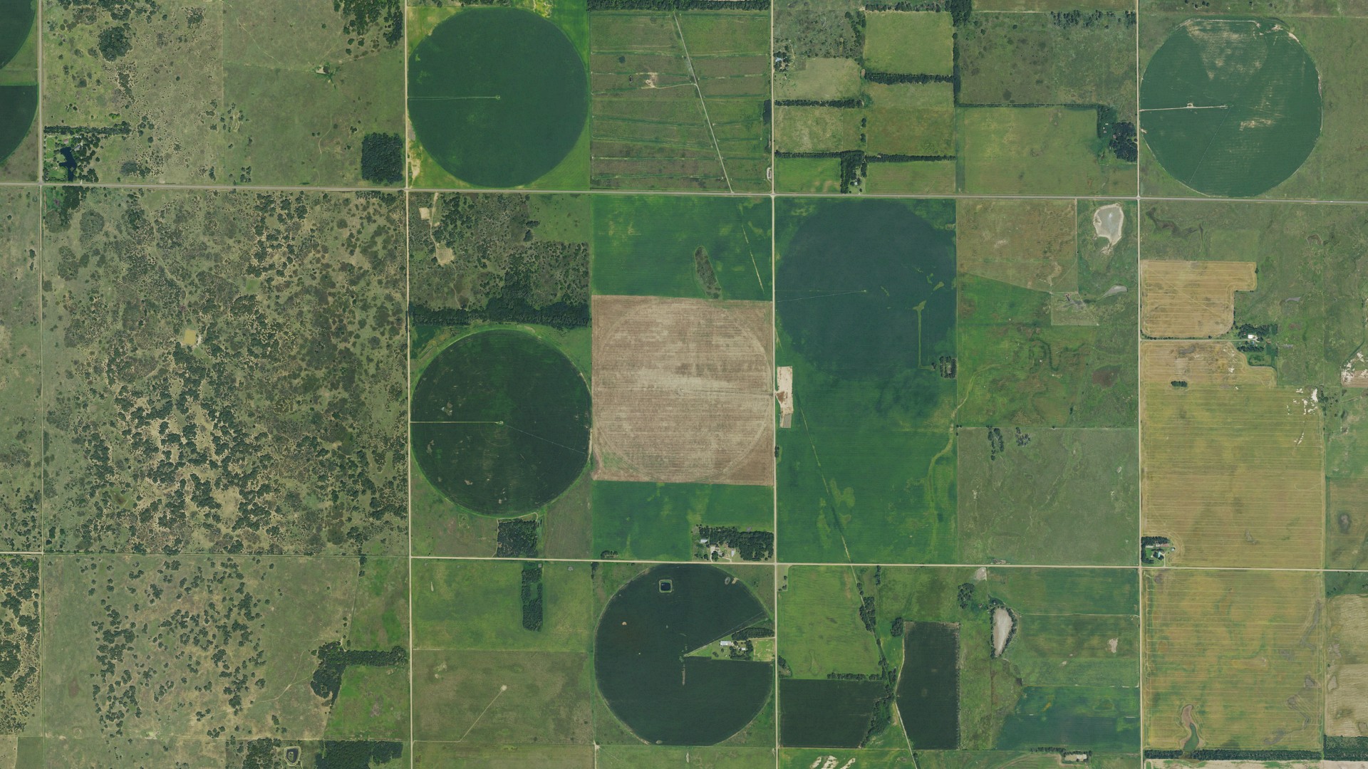 Aerial view of land around West Cooper, Kansas