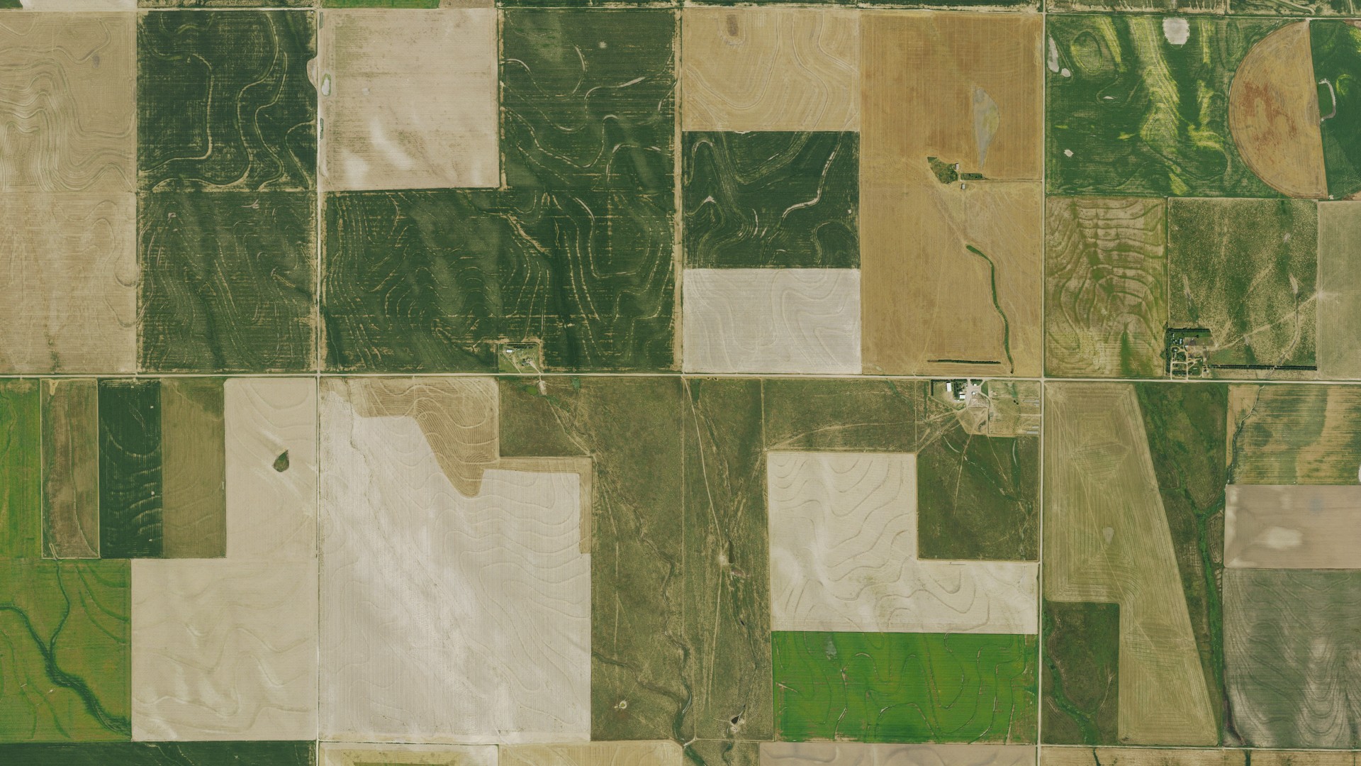Aerial view of land around Kingery, Kansas
