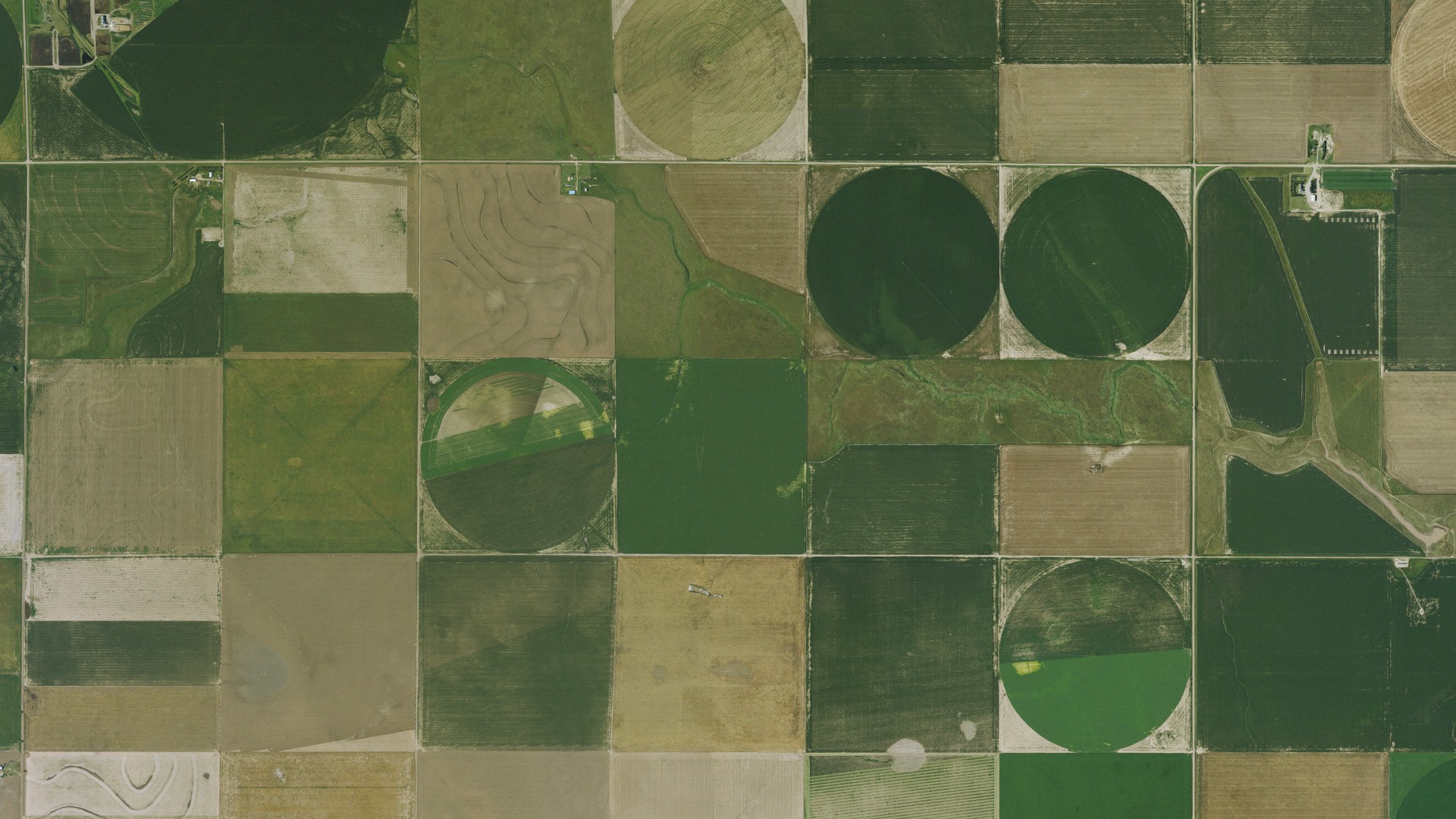 Aerial view of land around Menlo, Kansas