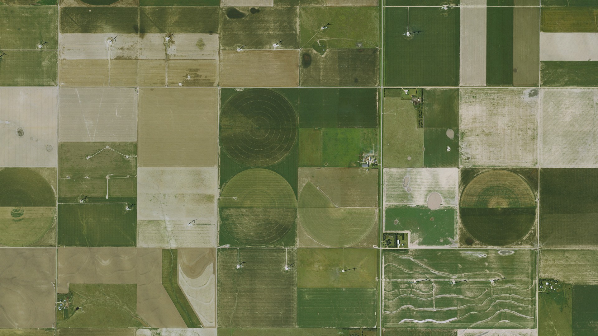 Aerial view of land around North Randall, Kansas