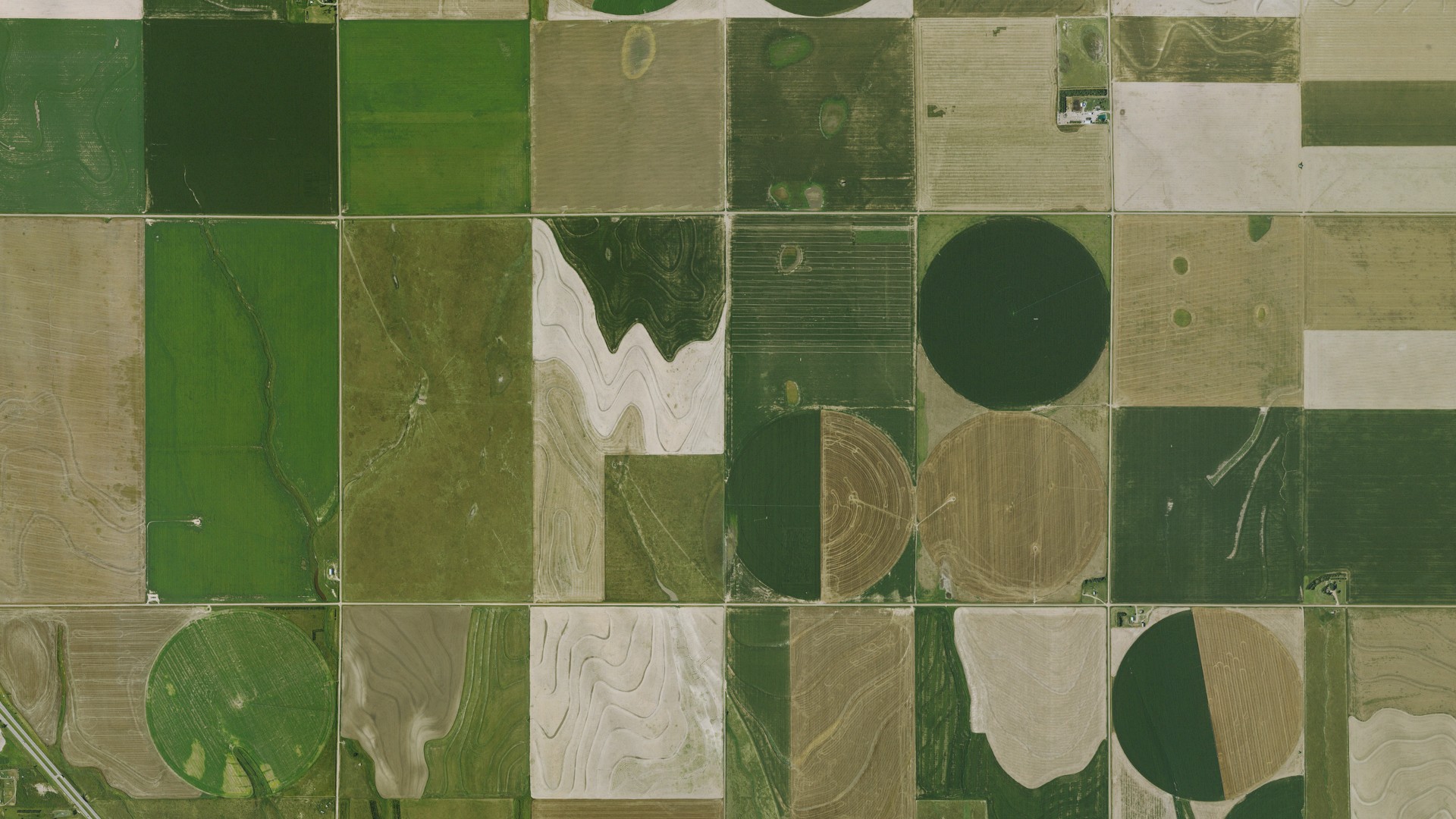 Aerial view of land around South Randall, Kansas