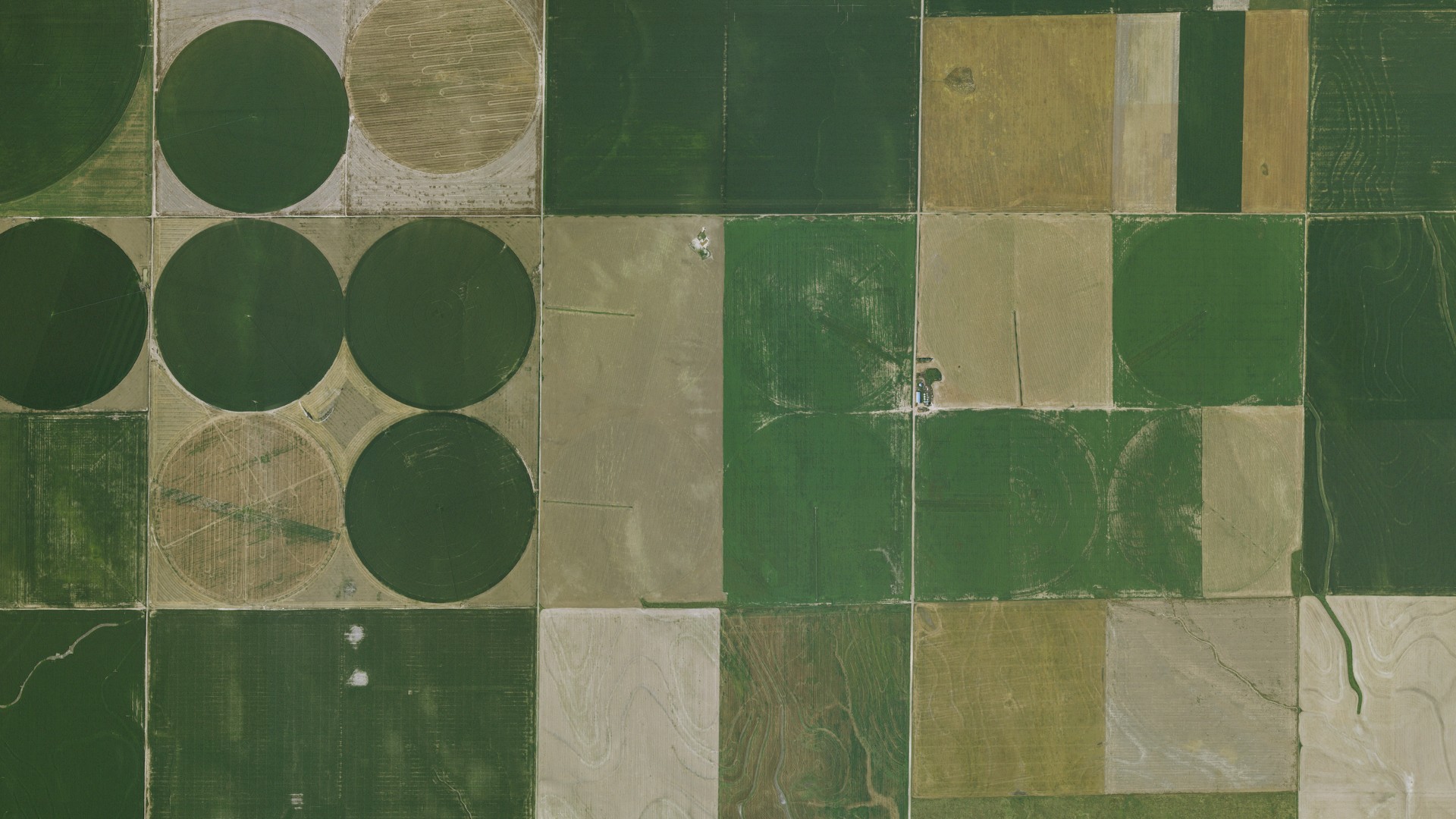 Aerial view of land around Wendell, Kansas