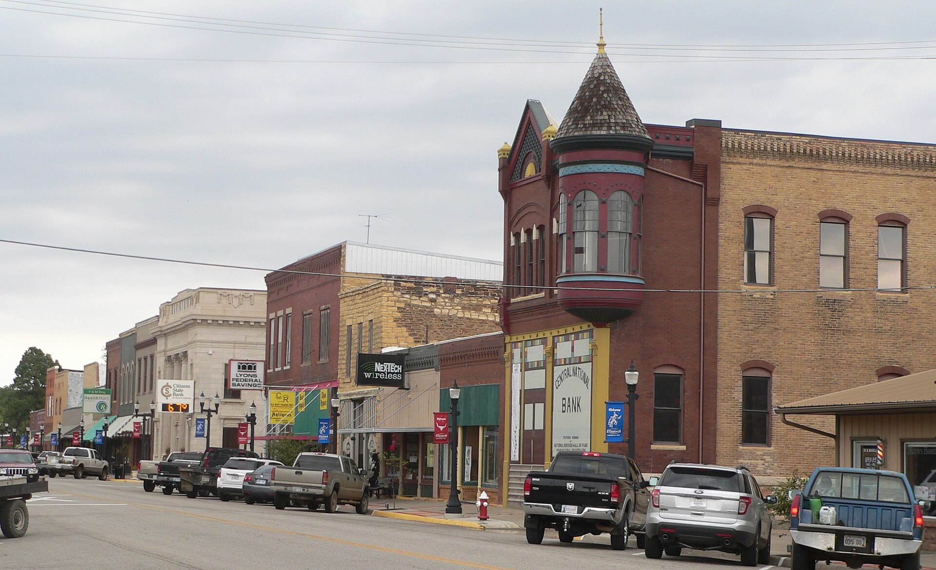 Downtown streets in Ellsworth, Kansas