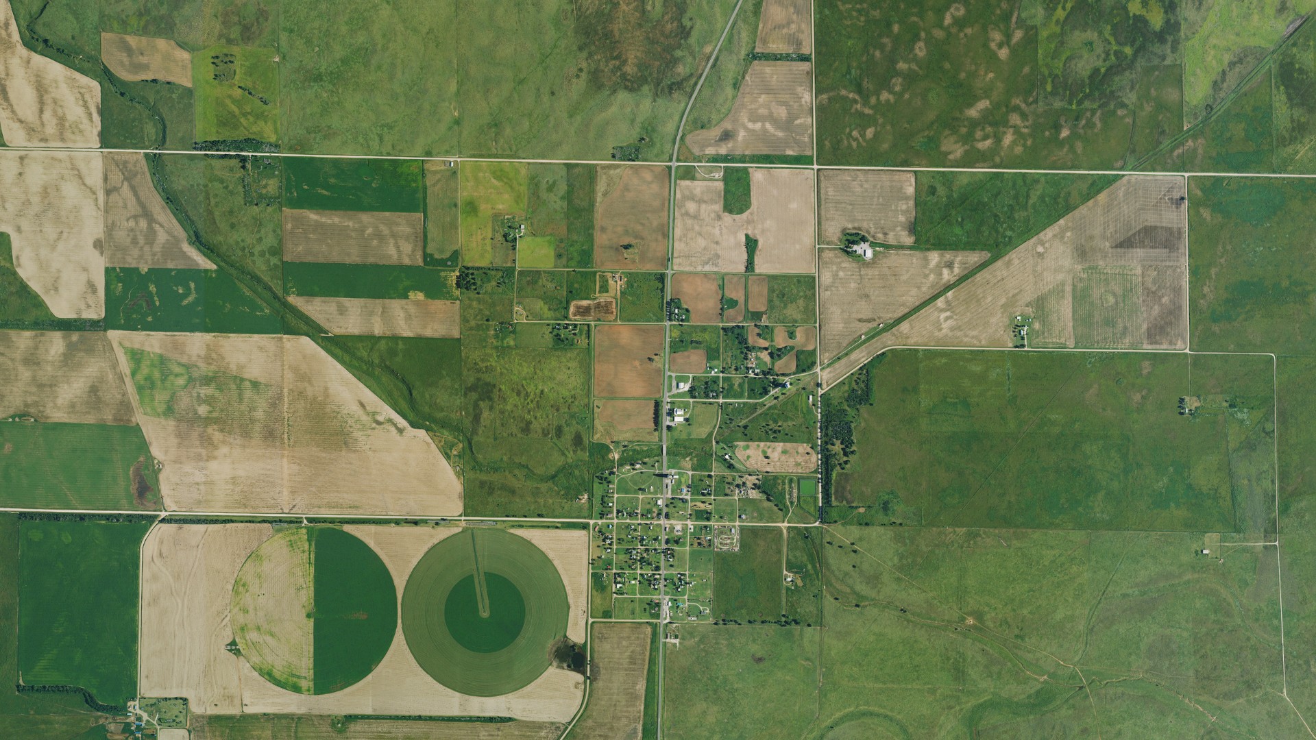 Aerial view of land around Englewood, Kansas