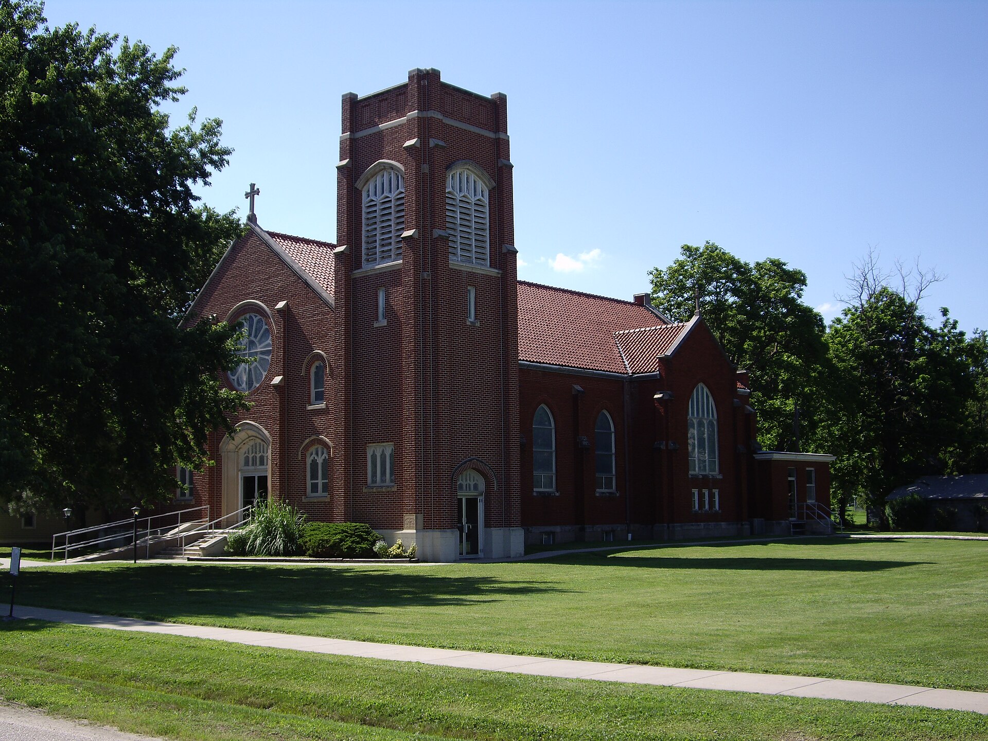 St Patrick Catholic Church, 815 Marion St, Florence, Kansas, 66851, USA. Looking northwest. Photo by Steve Meirowsky on July 10, 2010.