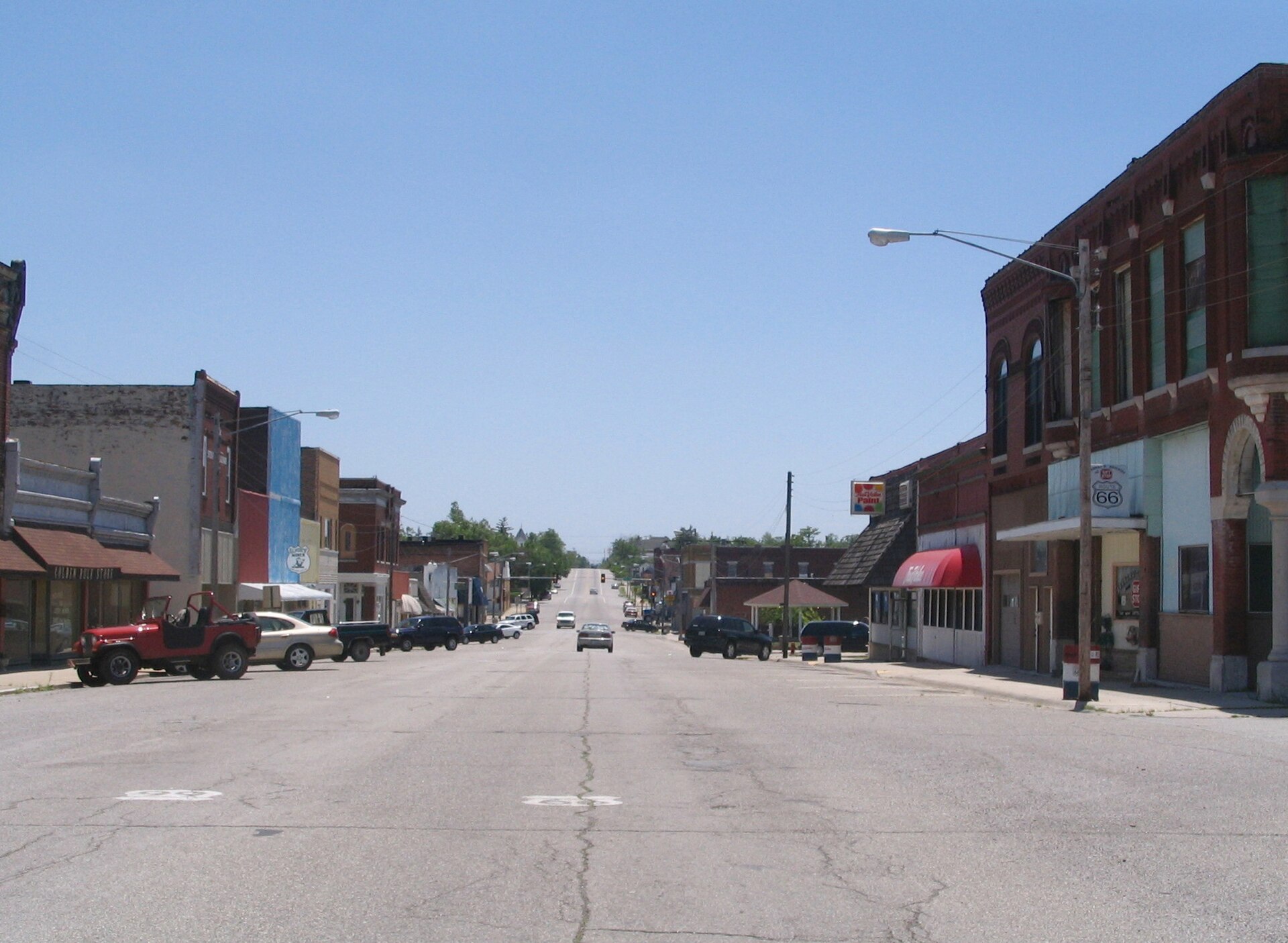 Main Street in Galena KS looking south from 4th Street. Old alignment of Route 66. — Kansas
