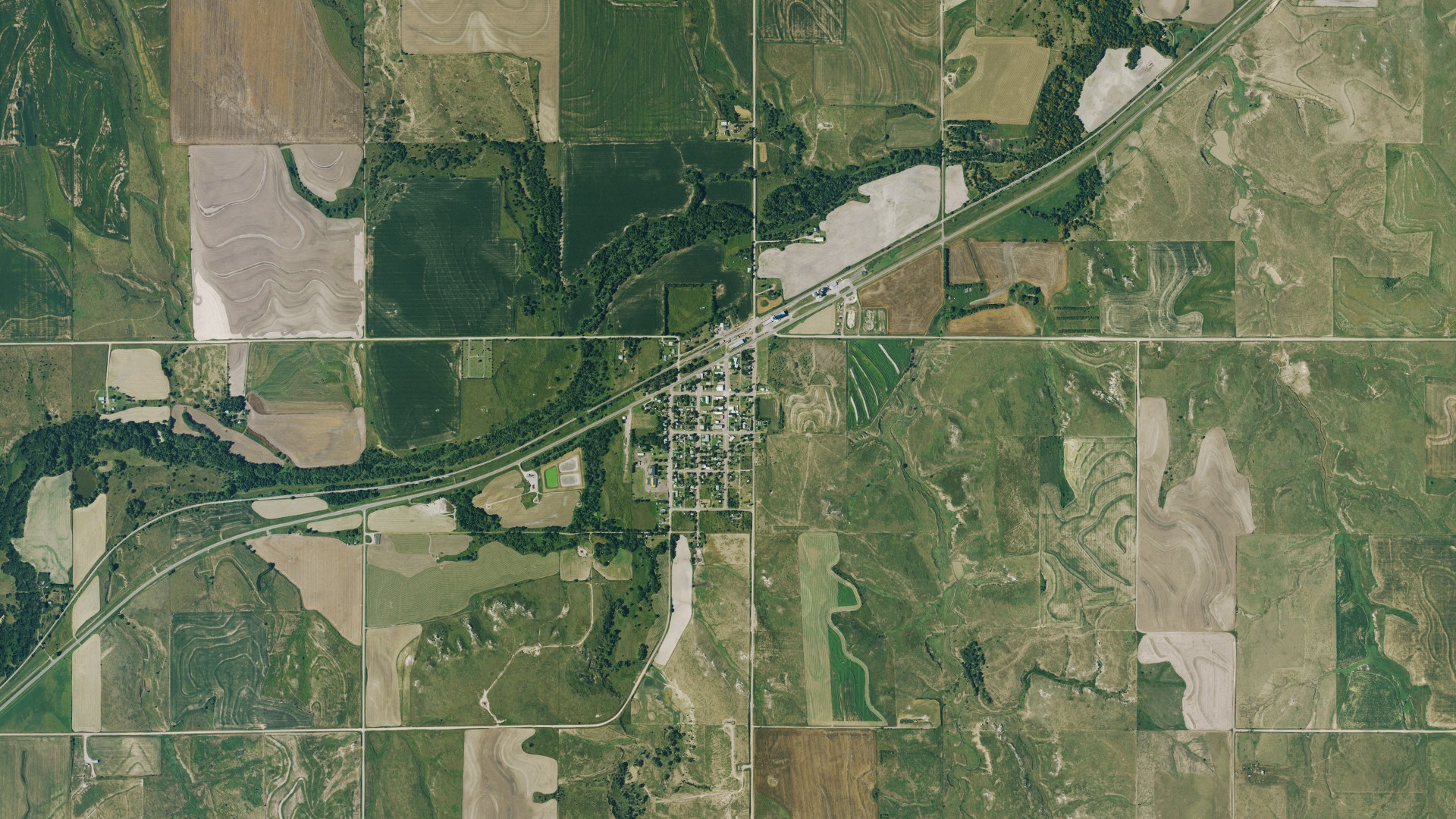 Aerial view of land around Jennings, Kansas