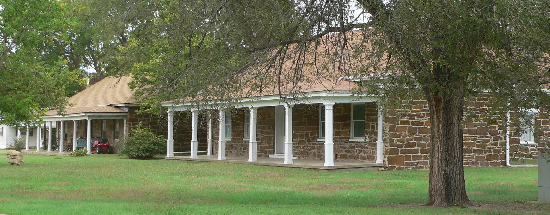 Fort Harker officers' quarters on north side of Ohio Street in Kanopolis, Kansas; seen from the southeast.