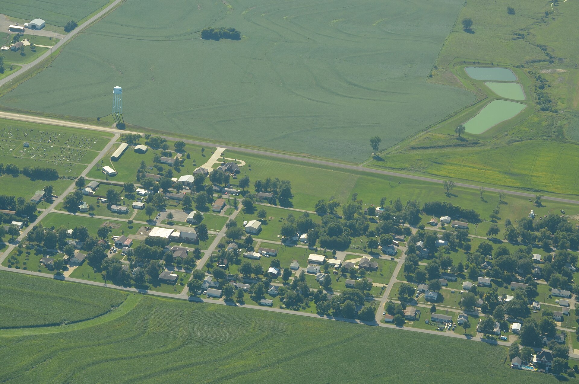 Aerial landscape in Lancaster, Kansas