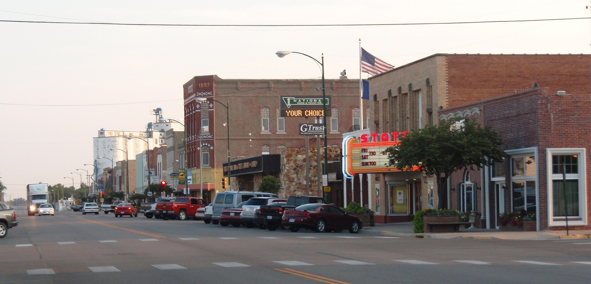 Downtown streets in Larned, Kansas