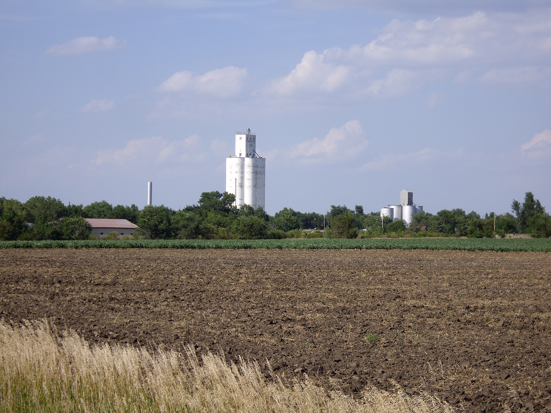 City Skyline, Lehigh, Kansas, 67073, USA. Looking north-northeast from State Highway 168. Photo by Steve Meirowsky on August 7, 2010.
