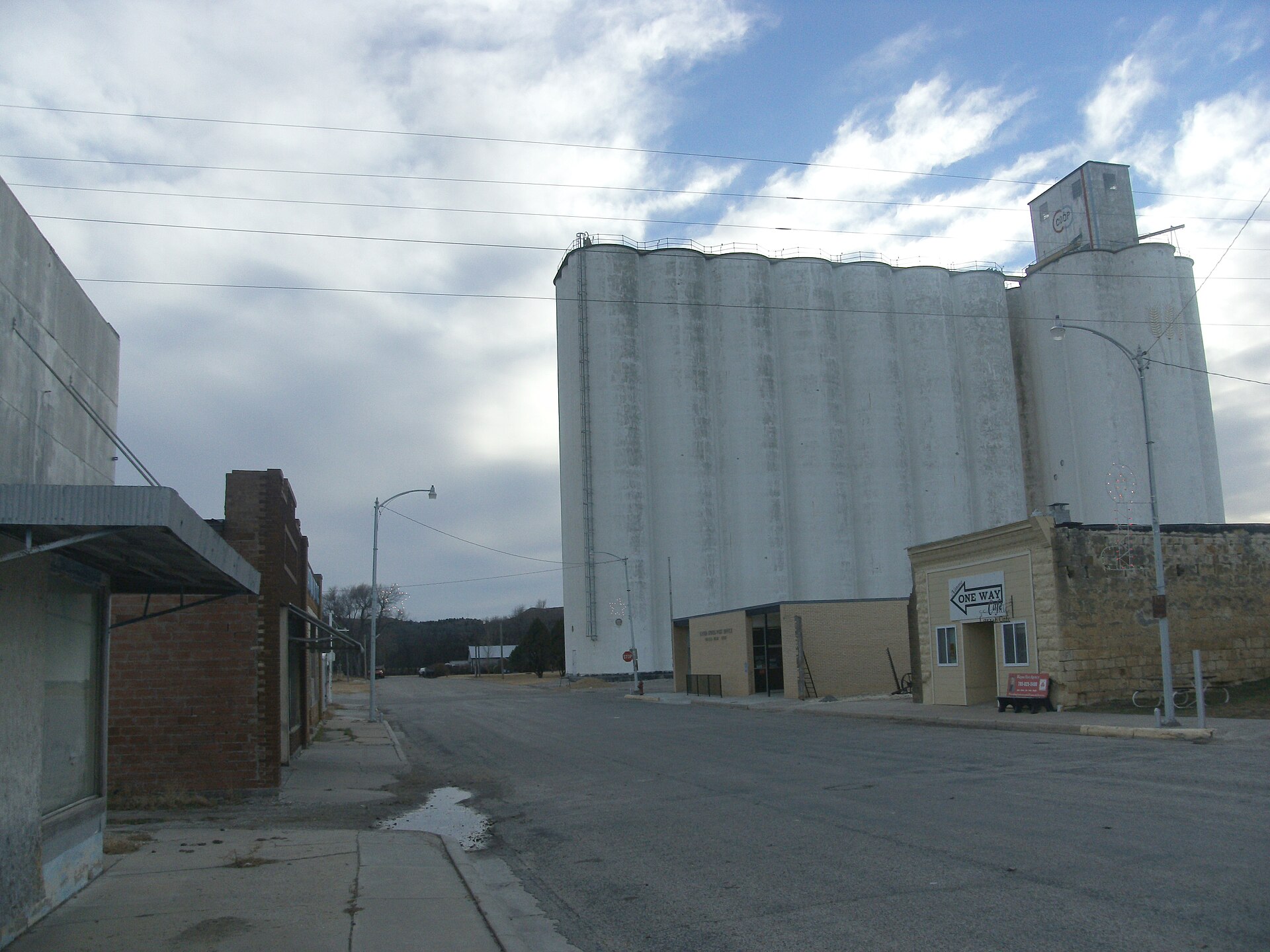 Facing southwest, as the tracks and the streets were perpendicular to the tracks. — Natoma, Kansas