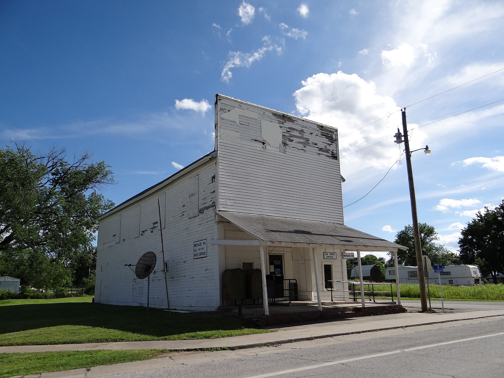 Old post office in Niotaze, Kansas.