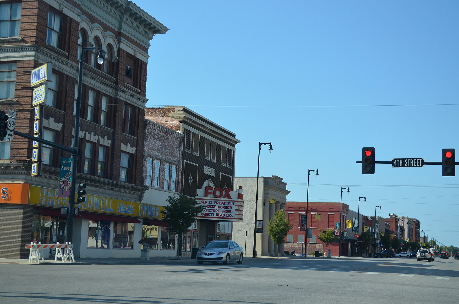 Downtown streets in Pittsburg, Kansas