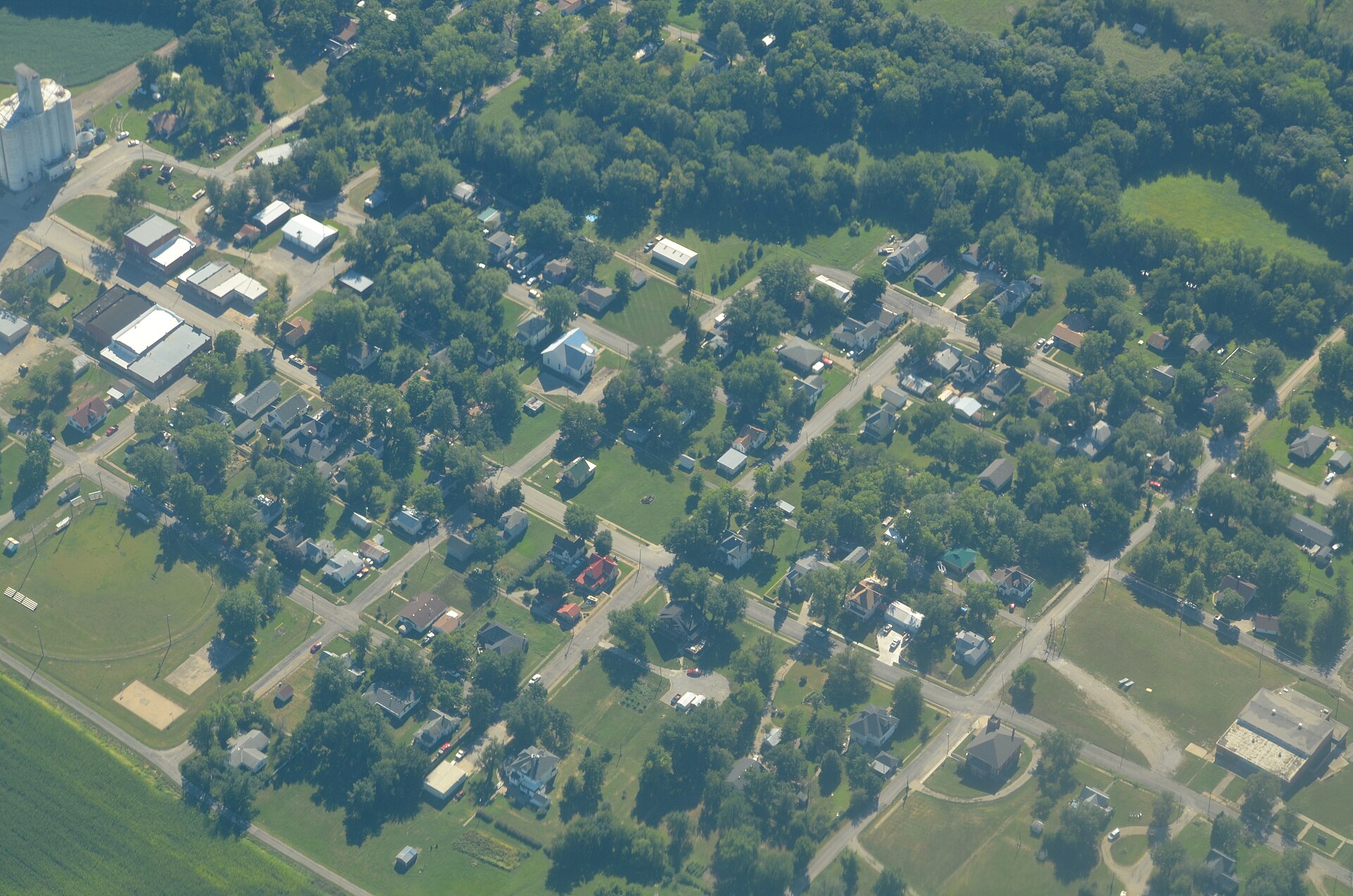 Aerial landscape in Robinson, Kansas