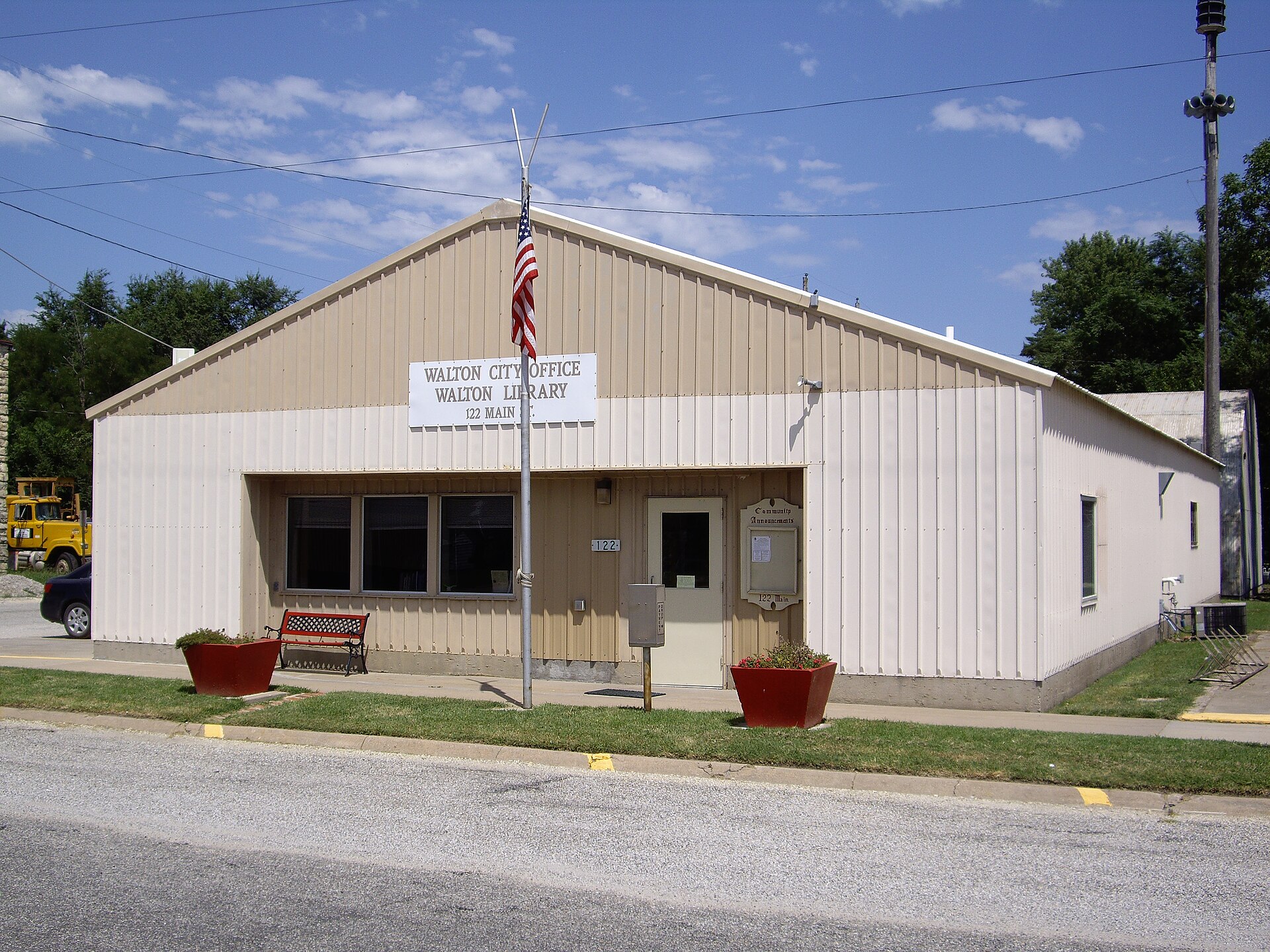 City hall in Walton, Kansas