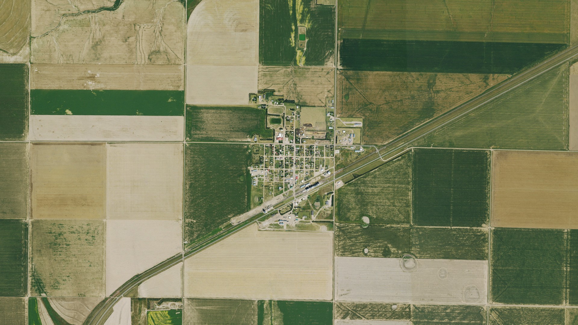Aerial view of land around Winona, Kansas