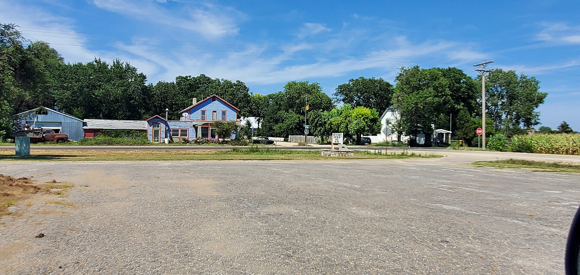 Zeandale, Kansas, from the rural fire house, once the location of the village's schoolhouse.
