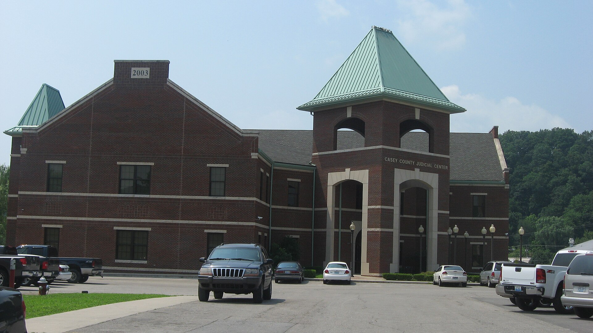 Front of the current Casey County Courthouse, located on Courthouse Square in downtown Liberty, Kentucky, United States.